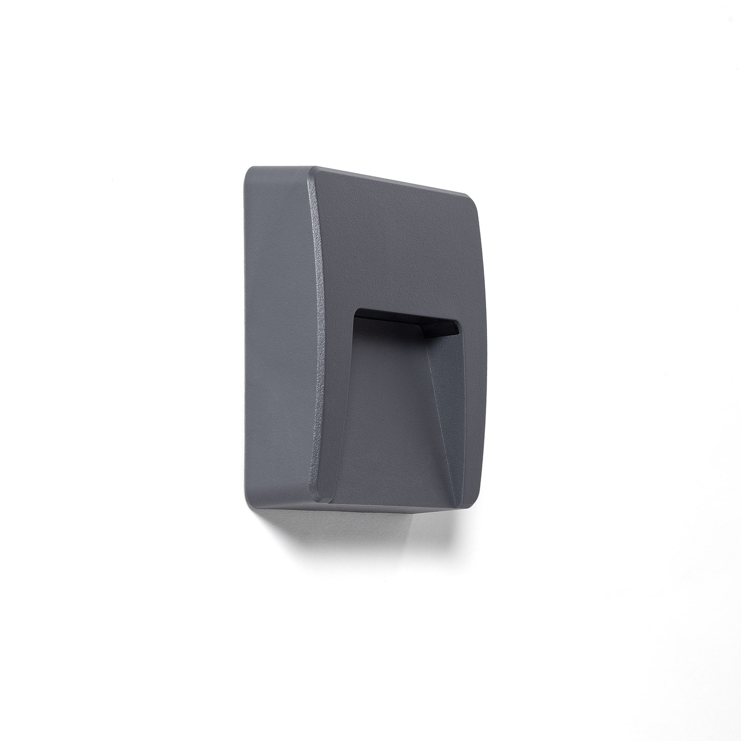 Ledkia Baliza Exterior LED 3W Superficie Pared Cuadrado Antracita Dag 2700K Blanco Cálido