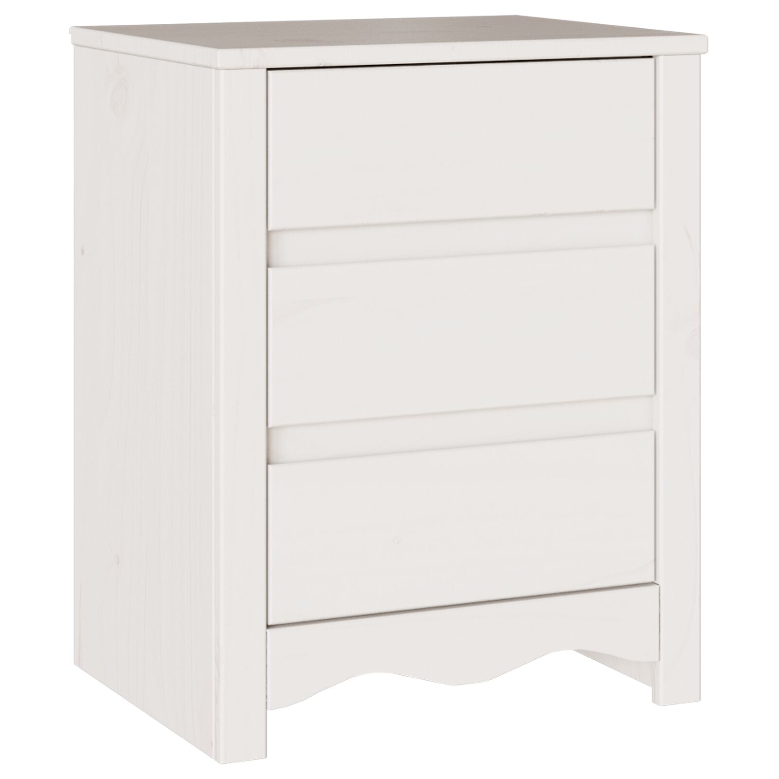 Cabinet de Noche ""DRAMMEN"" Blanco 45x35x56 cm Madera Sólida de Pino