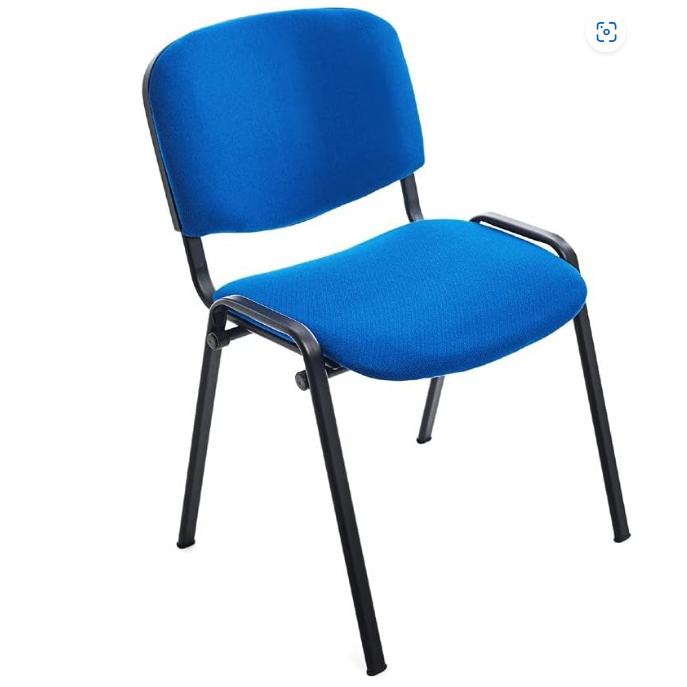 Rocada - Silla de Visitas, Silla Confidente Acolchada, Apilable, Color Azul, Estructura Negra