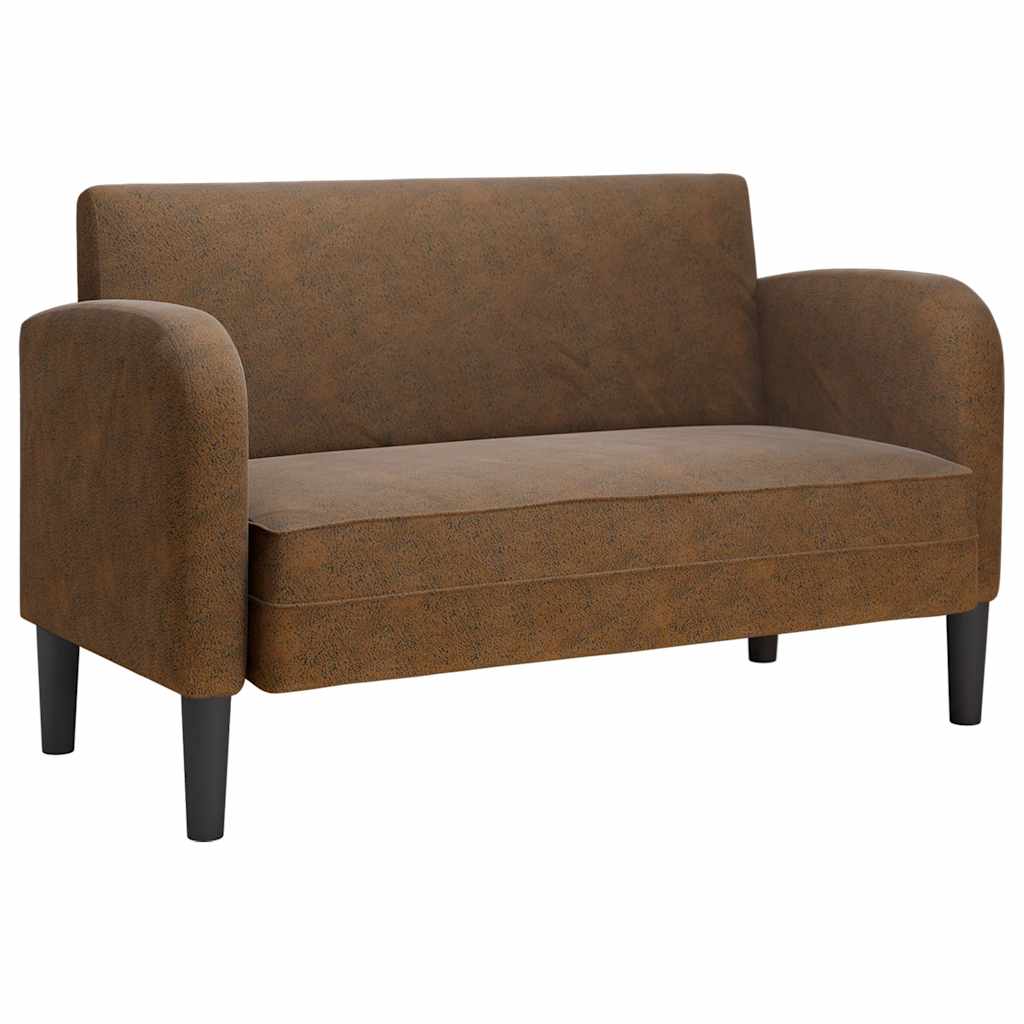 vidaXL Sofá Loveseat Marrón 110 cm Cuero Sintético