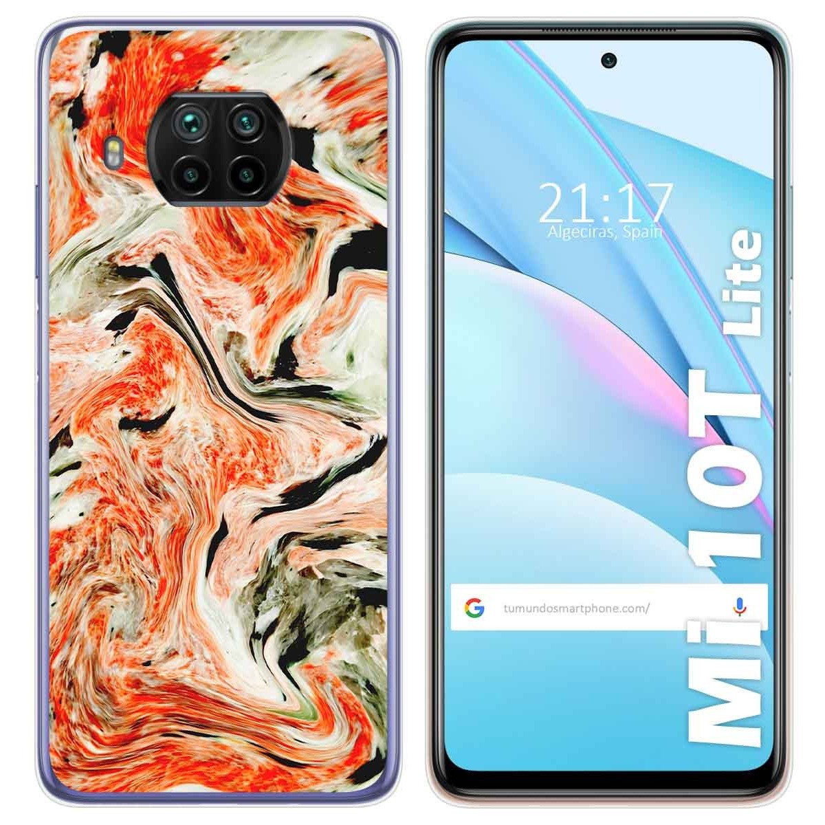 Tumundosmartphone Funda Gel Tpu para Xiaomi Mi 10T Lite diseño Mármol 12 Dibujos