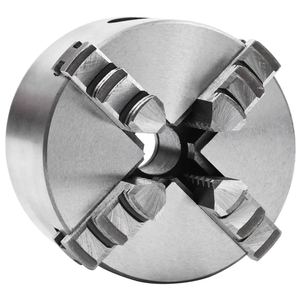 vidaXL Mandril de Torno Autocentrante de 4 Mordazas Acero Bricolaje Dimensiones 80 mm,  100 mm,  125 mm y mas