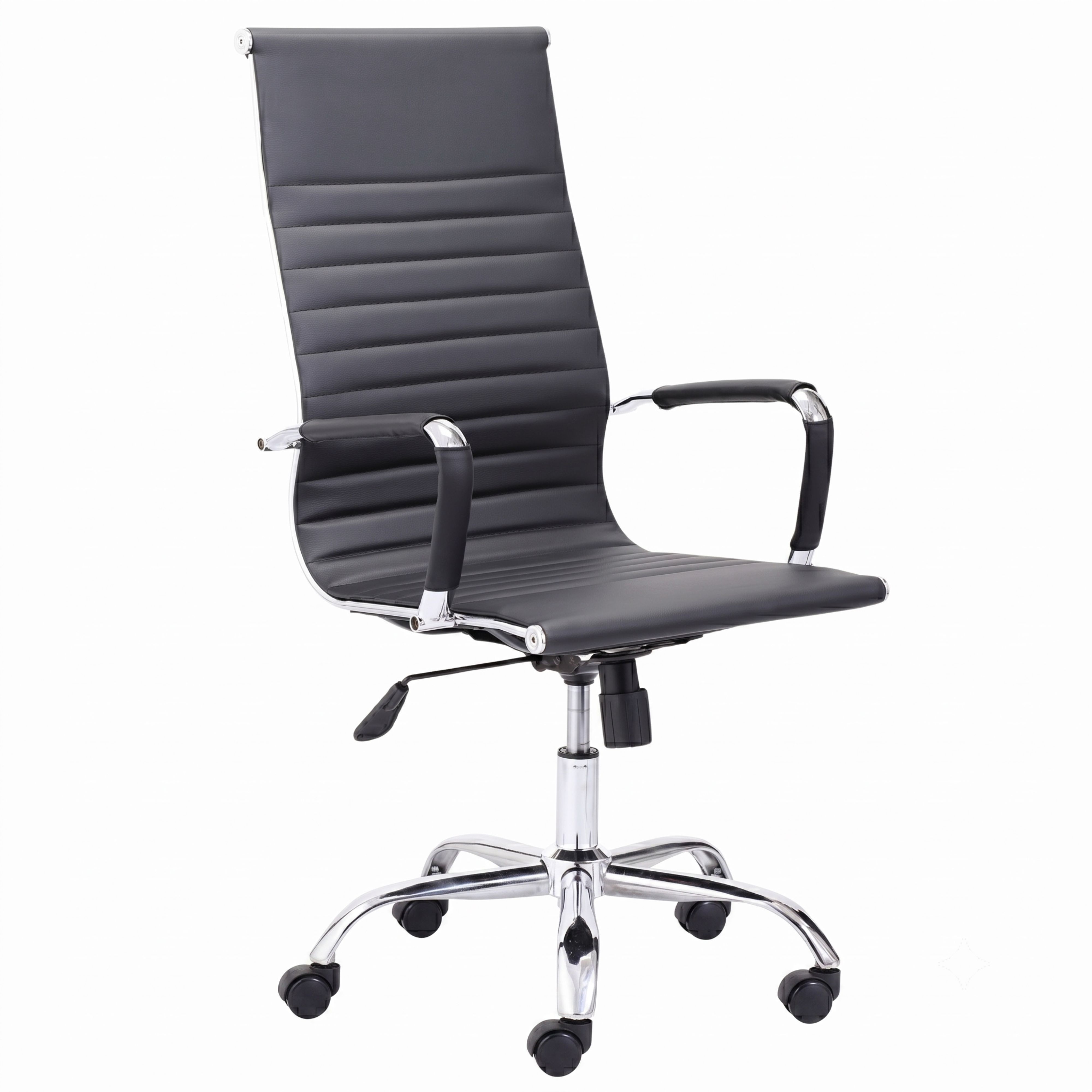 Miroytengo Silla de Oficina Estudio Jou Estilo Contemporáneo en Color Negro o Blanco con Ruedas, Reposabrazos y Regulable 64x116x64 cm