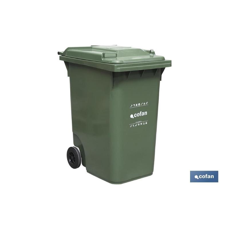 Contenedor 2 ruedas 360lt color verde