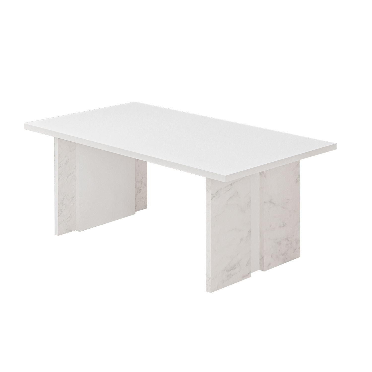 Habitat y Jardin - Mesa baja de madera "Ravello" - 90 x 50 x 40 cm - Blanco
