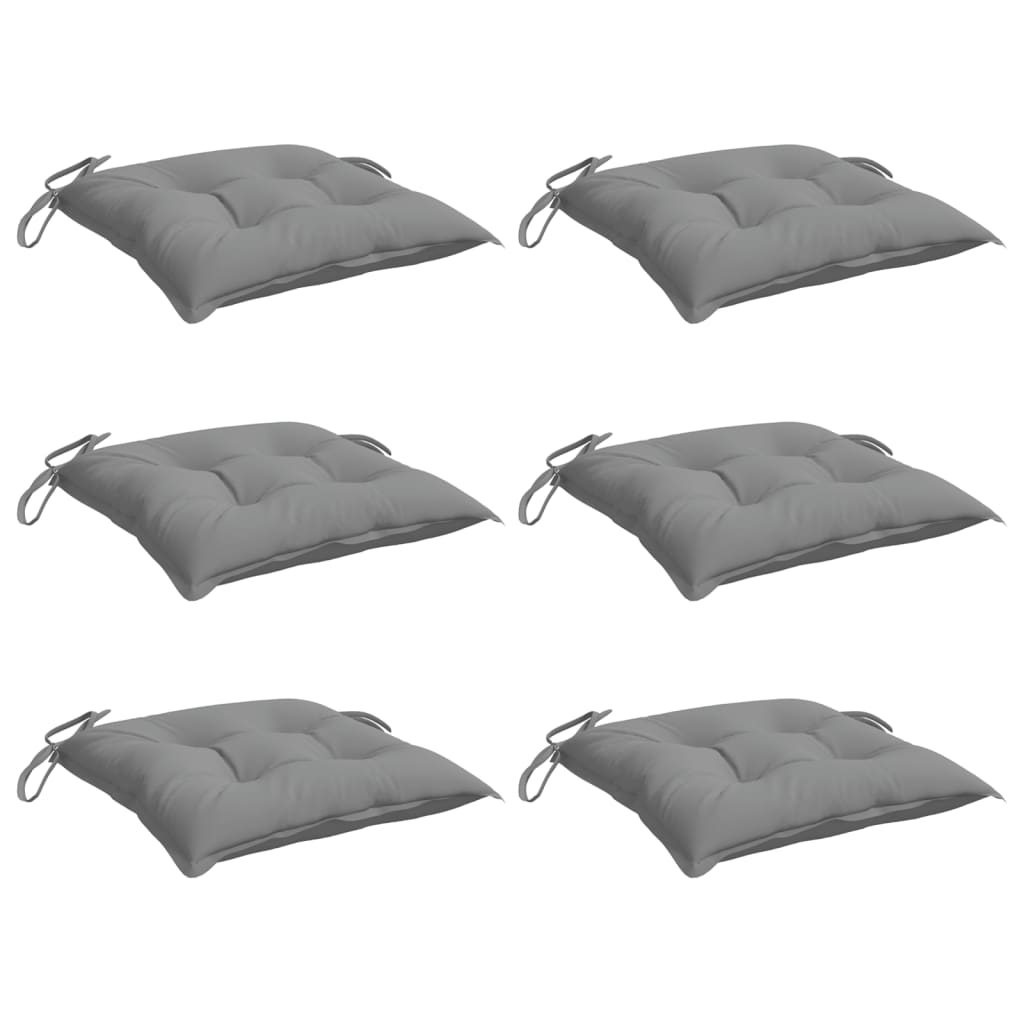 vidaXL Cojines de silla de jardín 6 uds tela Oxford gris 50x50x7 cm