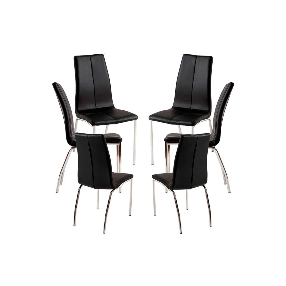 Regalos Miguel - Packs Sillas Comedor - Pack 6 Sillas Humi Polipiel - Negro