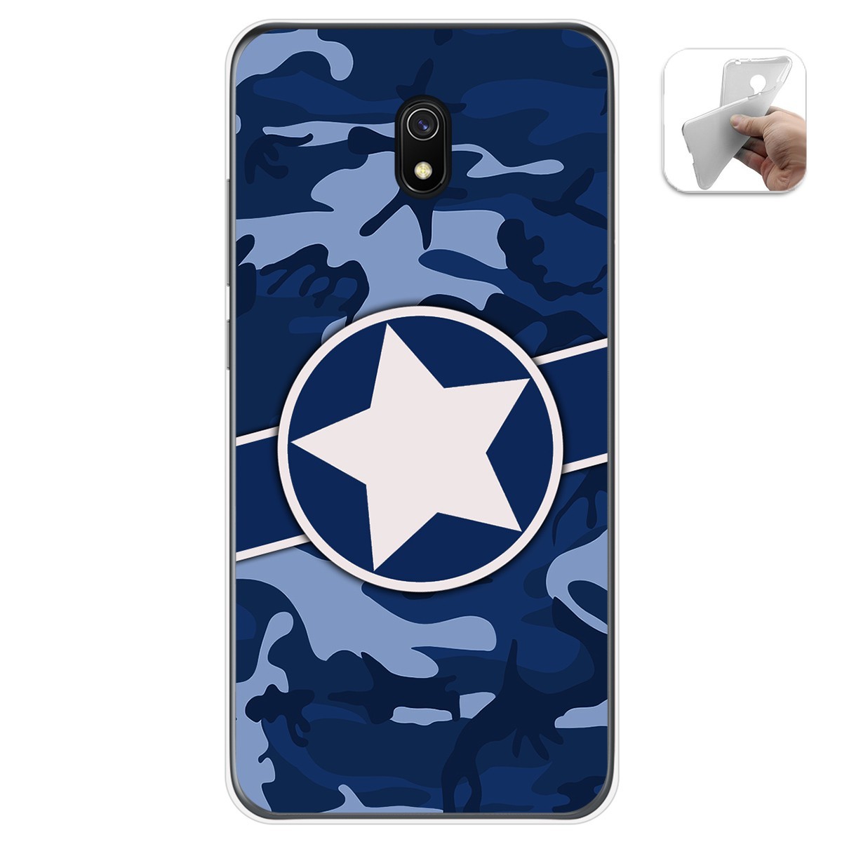 Tumundosmartphone Funda Gel Tpu para Xiaomi Redmi 8A diseño Camuflaje 03 Dibujos