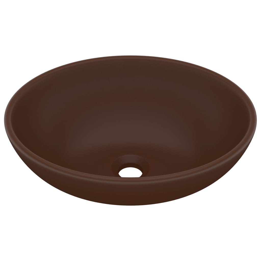 vidaXL Lavabo de lujo ovalado cerámica mate 40x33 cm
