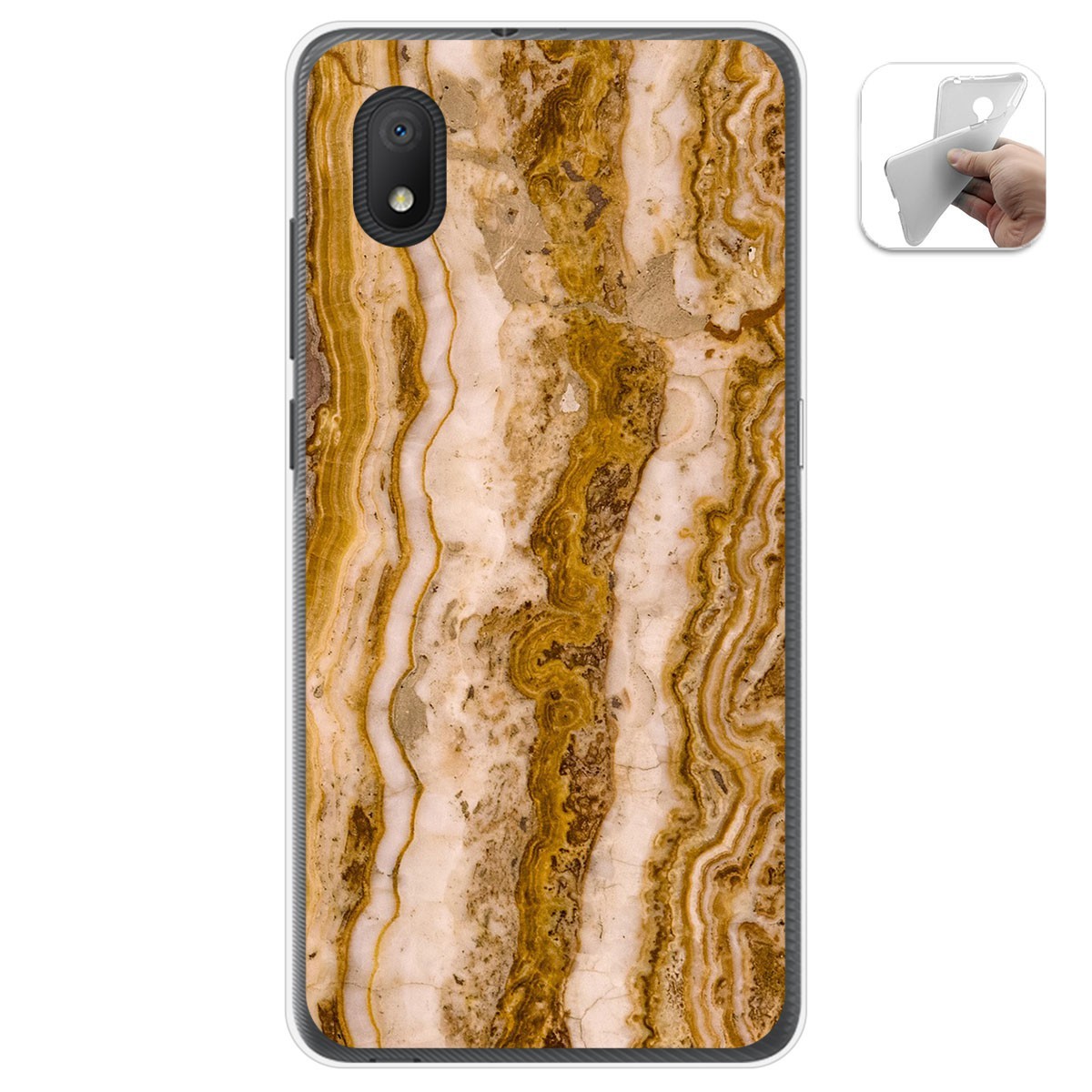 Tumundosmartphone Funda Gel Tpu para Alcatel 1B 2020 diseño Mármol 10 Dibujos