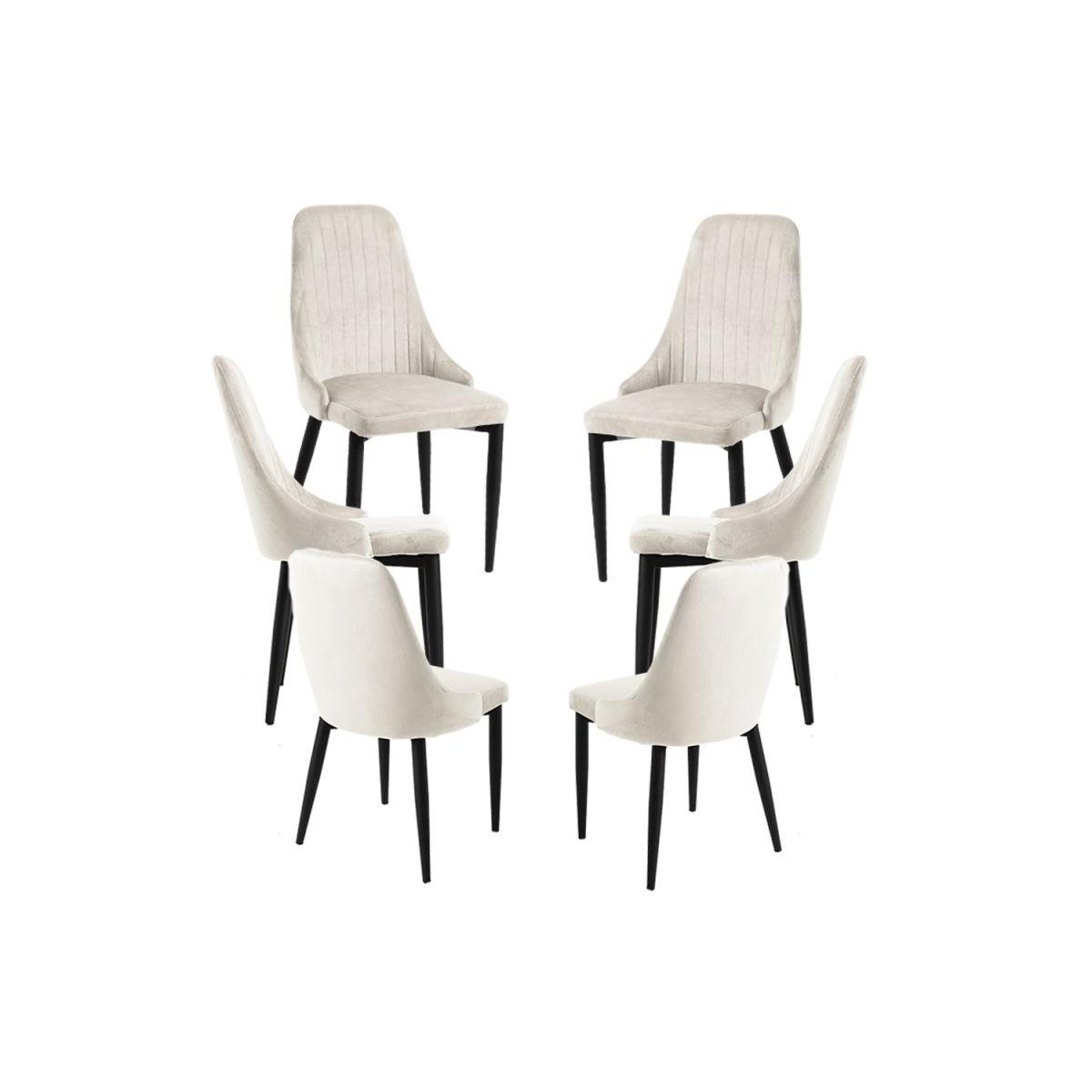 Regalos Miguel - Packs Sillas Comedor - Pack 6 Sillas Kan Terciopelo - Beige