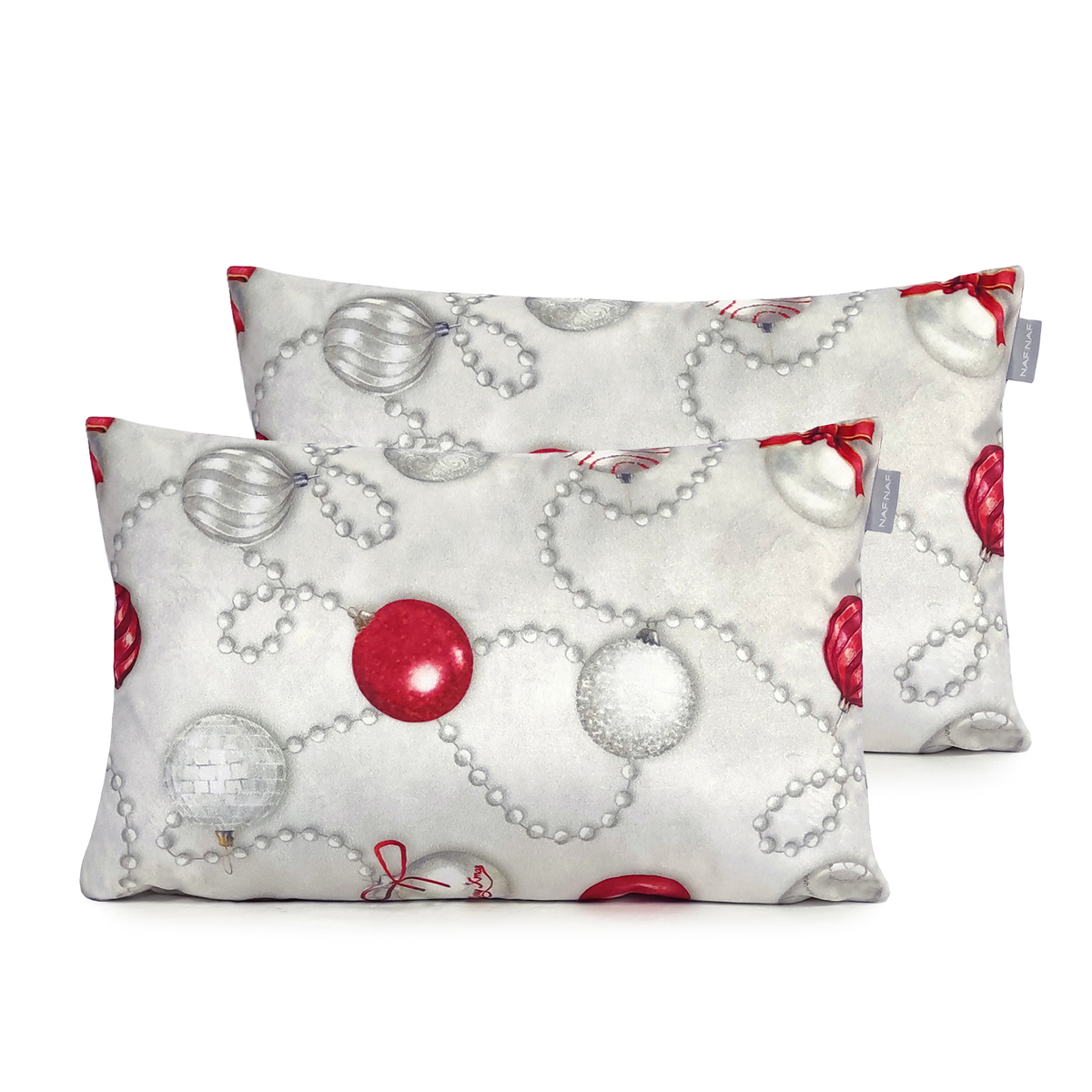NAF NAF - 2 fundas de cojín de Navidad de terciopelo XMAS DAYS 30x50 cm