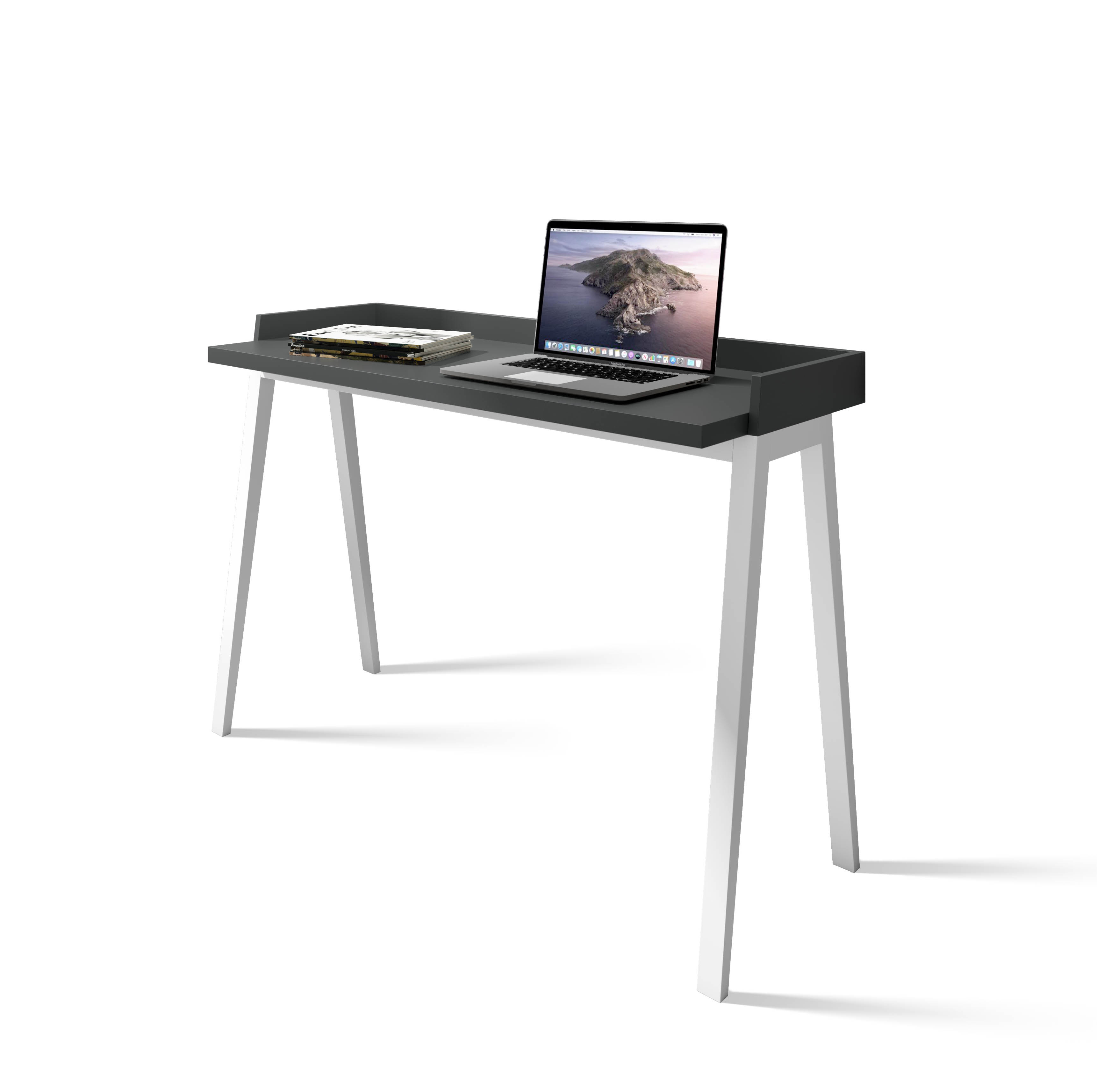 Herdasa, mesa de estudio modelo BERLIN 625, en melamina color grafito y patas lacadas.