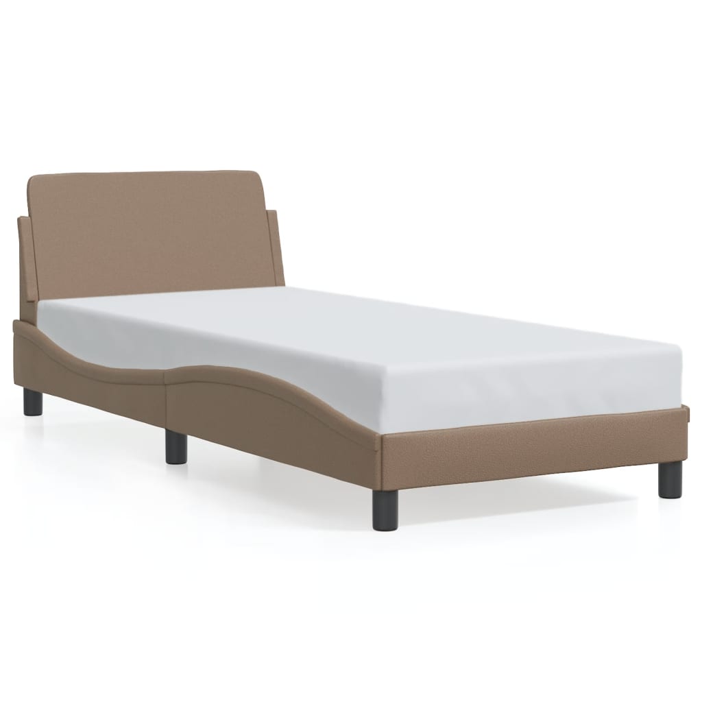 vidaXL Estructura de cama Dover cuero sintético capuchino 90x200 cm