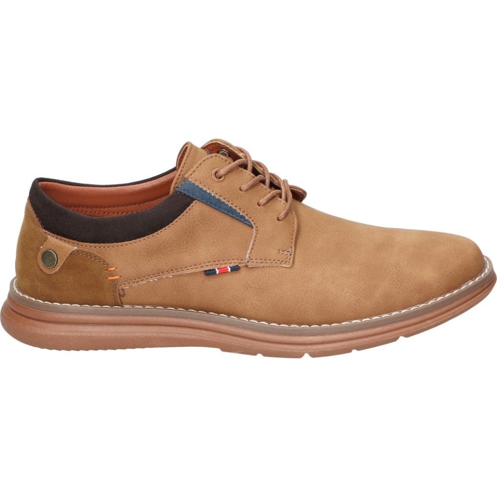 REFRESH | Zapatos Casual Refresh para Hombre – Zapato en Color Camel con Detalles – Zapatos Cómodos con Cordones – Combinables – Estilosos – Versátiles – Vegan – Modelo 172873