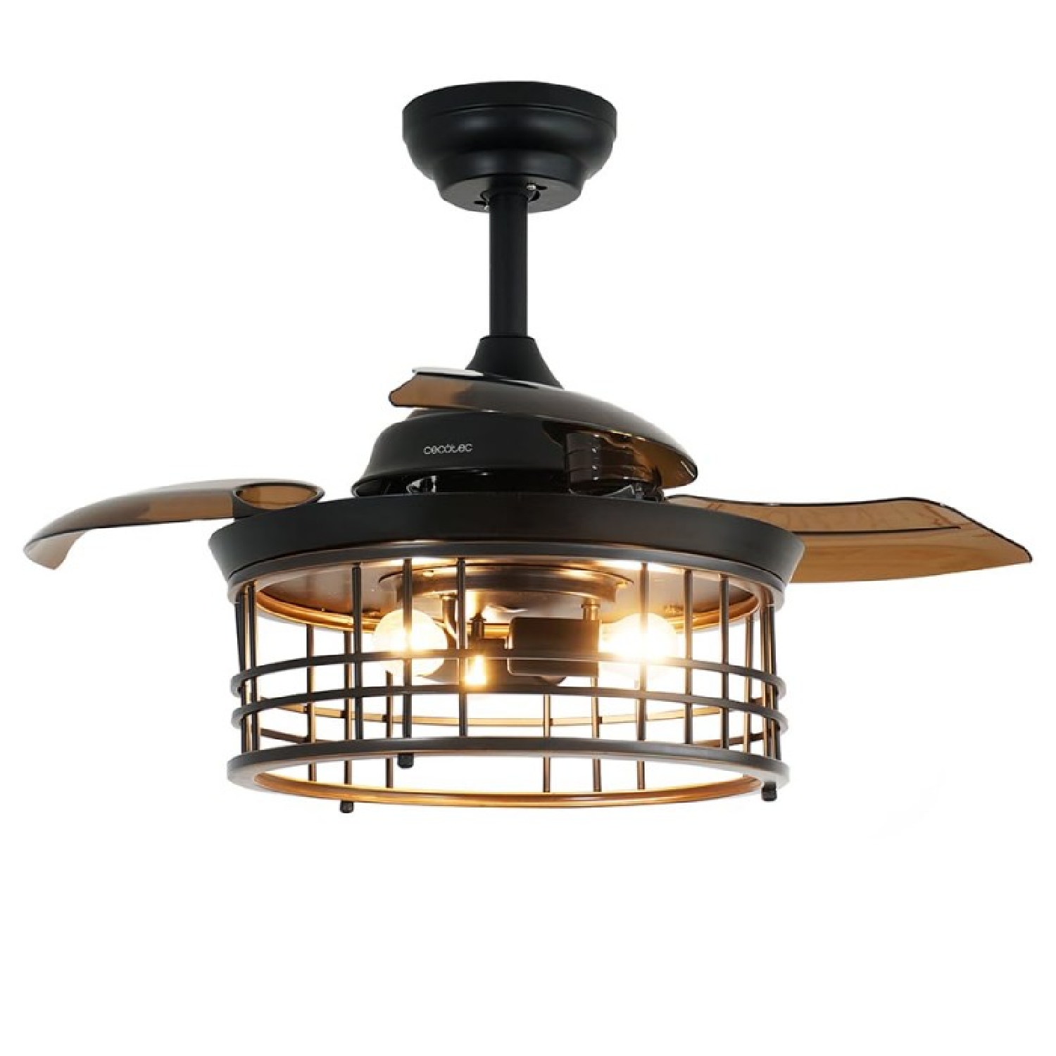 Cecotec Ventilador de Techo con Luz EnergySilence Aero 3600 Invisible Metallic Style. DC 25W, Luz Bombilla No Incluida