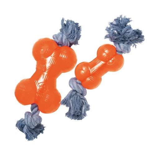 Gloria Juguete Hueso Tpr Con Cuerda Para Perros 14 Cm - Naranja