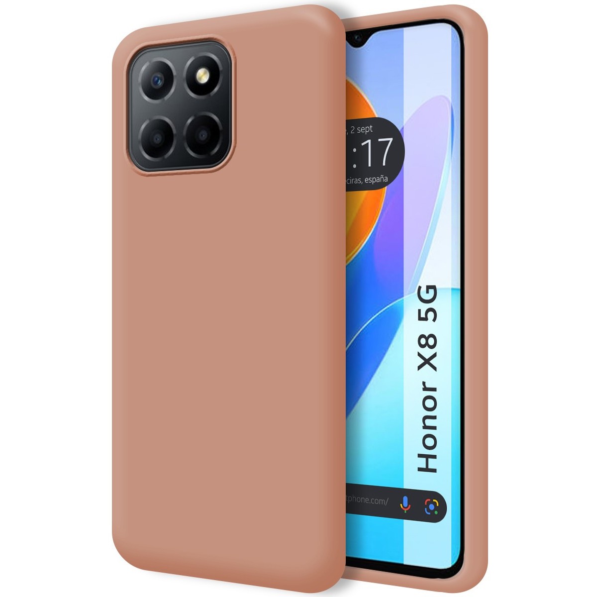 Tumundosmartphone Funda Silicona Líquida Doble Capa Protectora para Huawei Honor X8 5G - Rosa