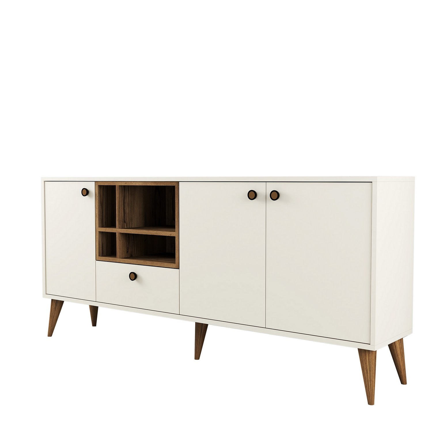 Habitat y Jardin - Aparador de madera "Napoli" - 180 x 35 x 81 cm - Crema