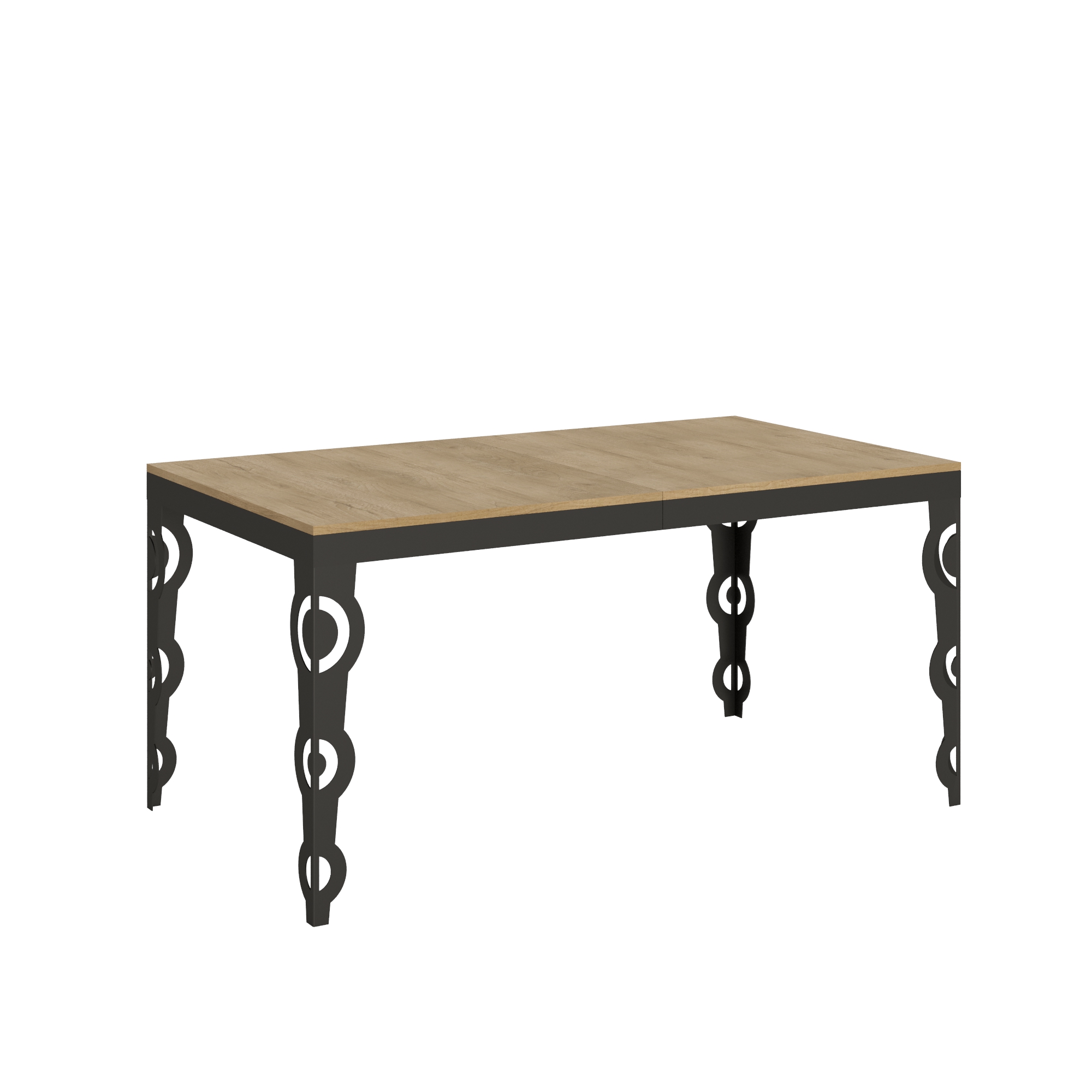 Mesa extensible 90x160/420 cm Karamay Evolution Roble Nature Estructura Antracita - Itamoby