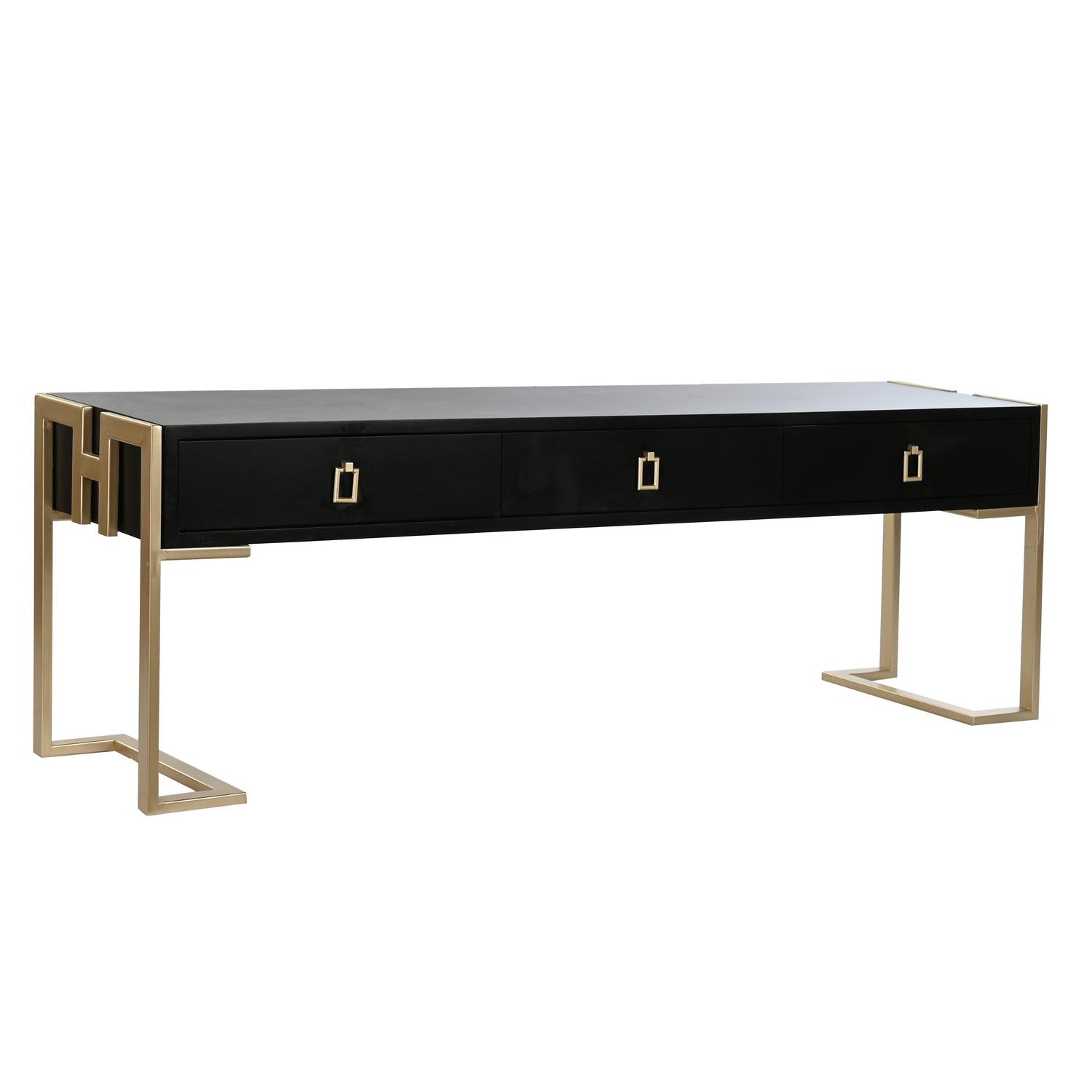 Mesa Centro Madera Metal 150X36X48 Negro - Fijalo - El mejor complemento para tu hogar.