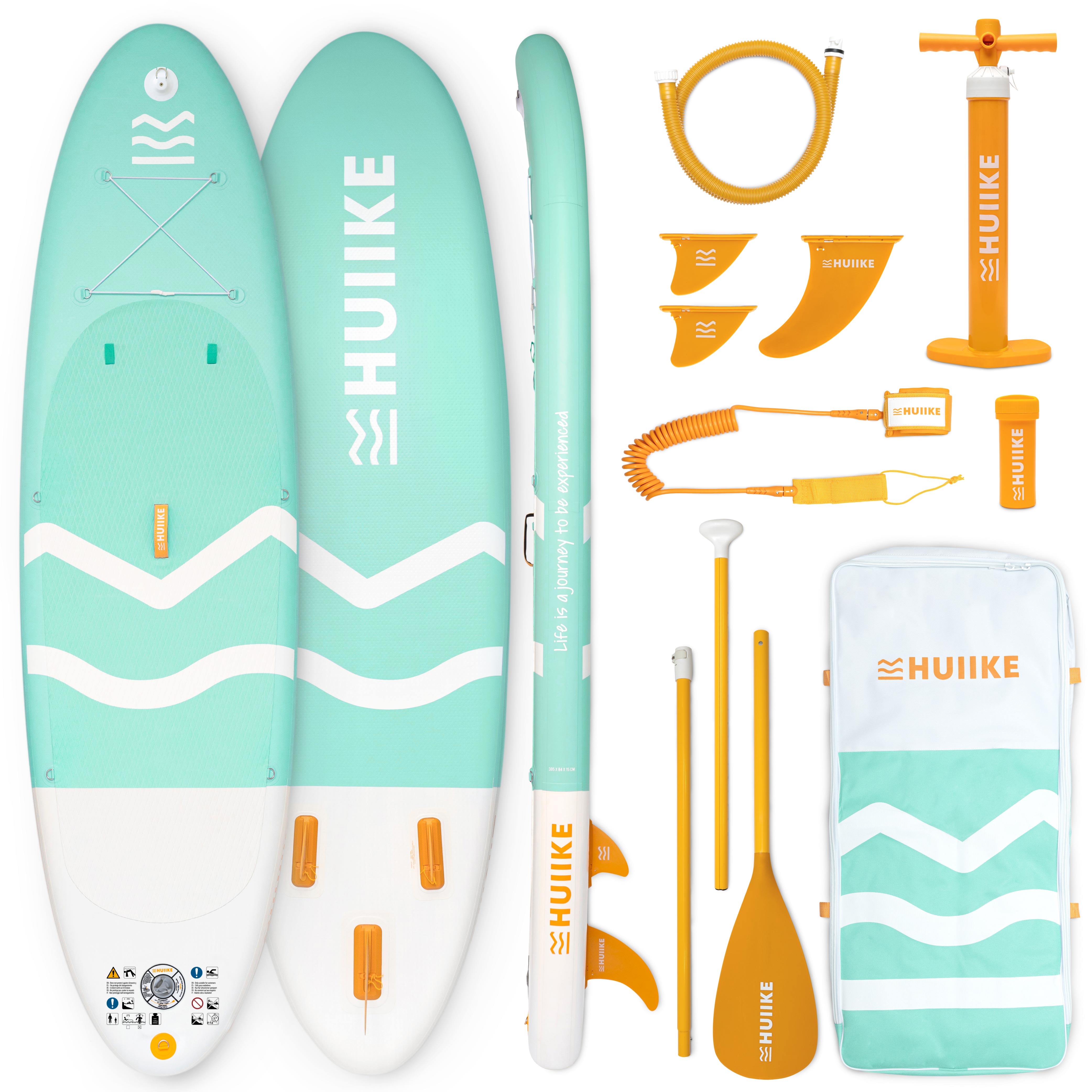 Tabla Paddle Surf Hinchable con Accesorios Premium - HUIIKE | Tabla Padel Surf Hinchable con Remo de Aluminio Inflador Leash | PadelSurf Stand Up Paddle Board Gran Estabilidad Resistencia | SUP Board