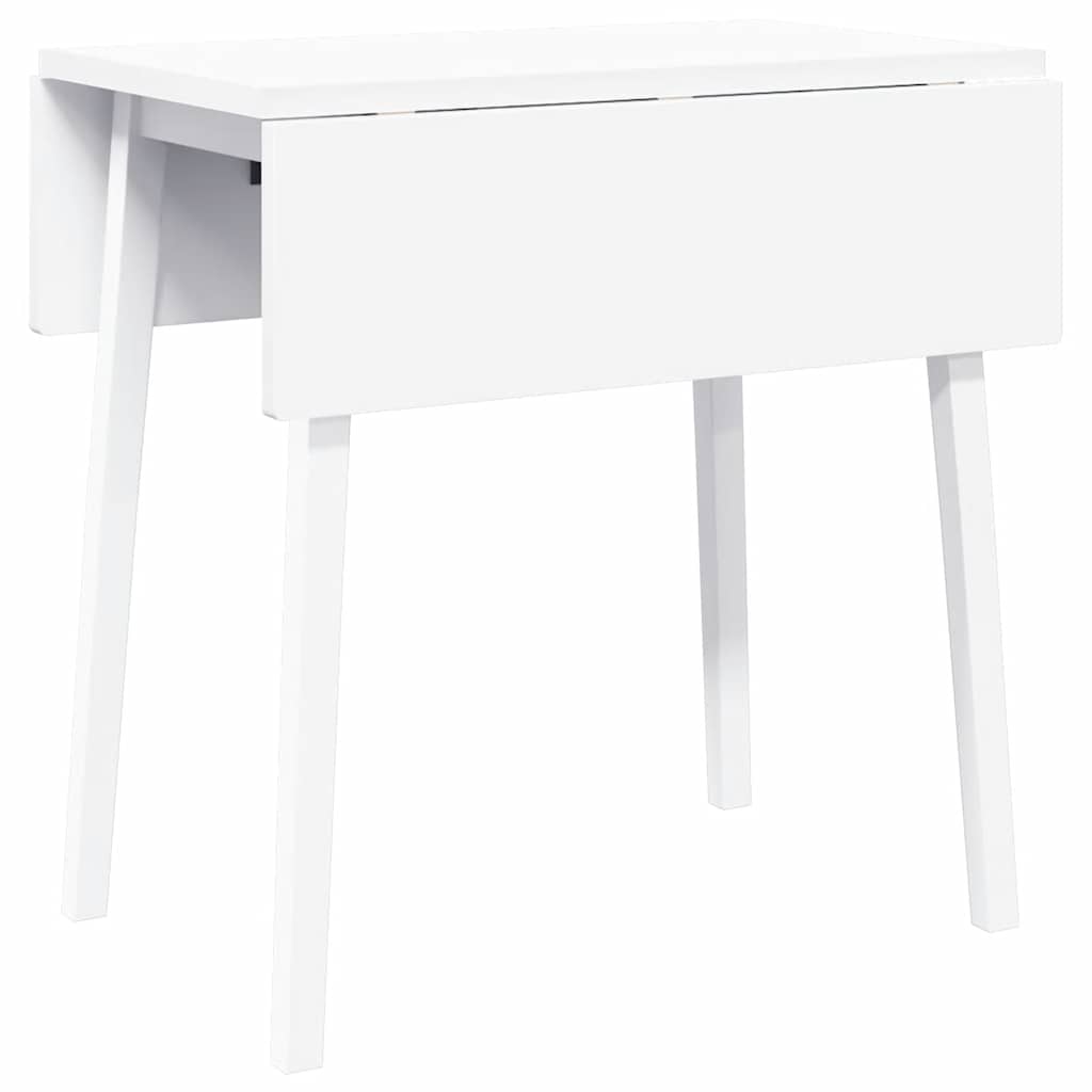 vidaXL Mesa de comedor de madera maciza de caucho blanco