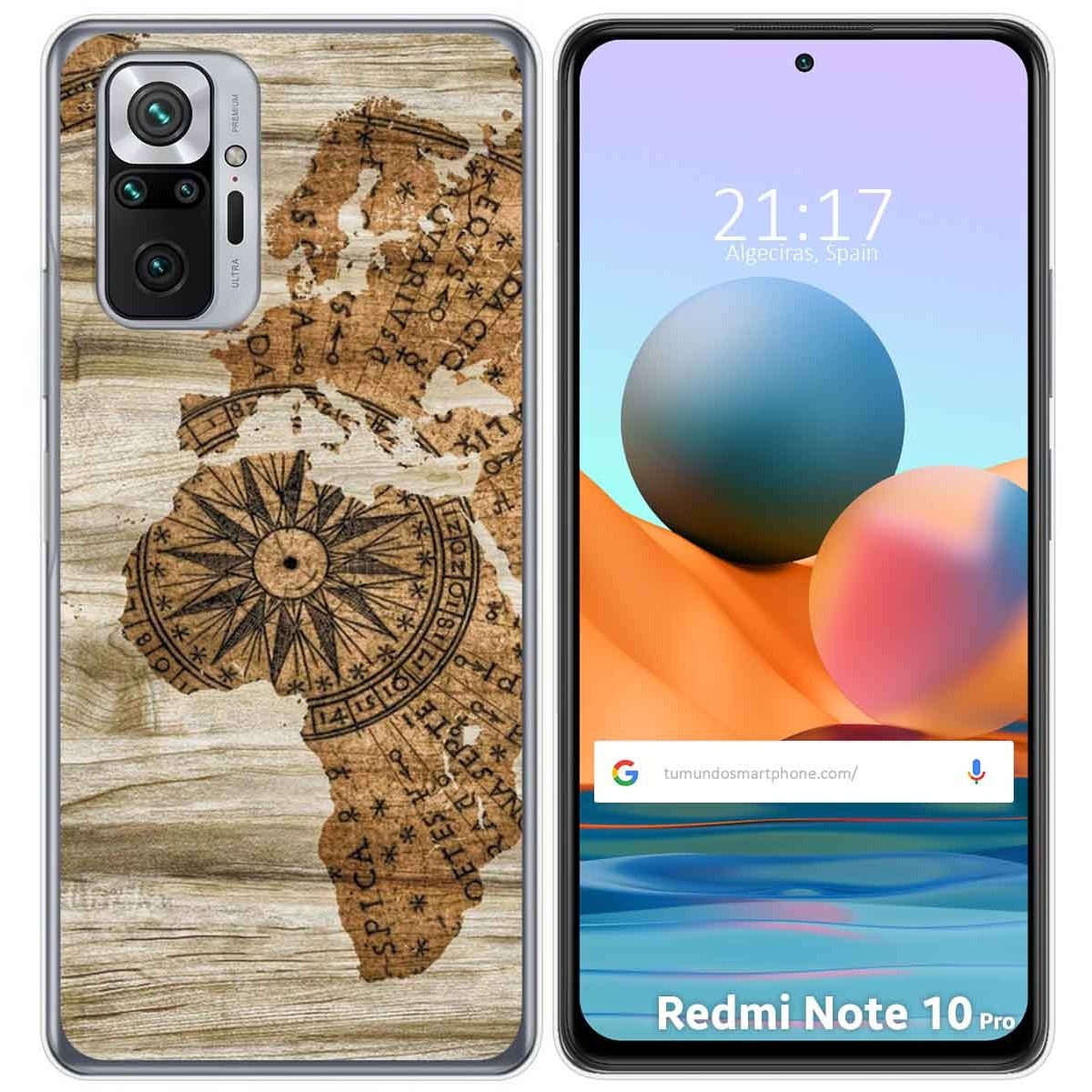 Tumundosmartphone Funda Gel Tpu para Xiaomi Redmi Note 10 Pro diseño Madera 07 Dibujos
