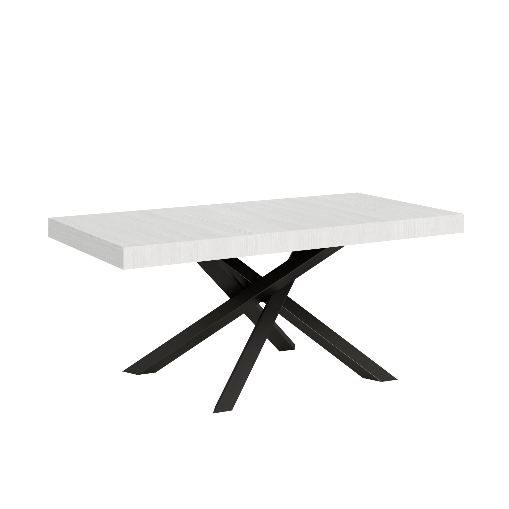 Mesa extensible 90x180/284 cm Volantis Blanco Fresno Estructura Antracita - Itamoby