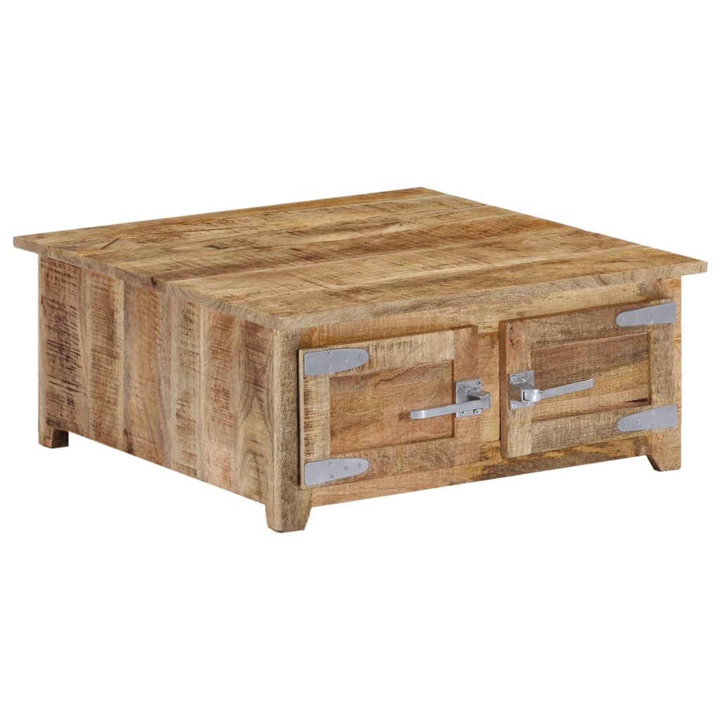 Vidaxl Mesa de Centro de Madera Maciza de Mango 70 X 70 X 30 Cm, 67 X 67 X 30 Cm