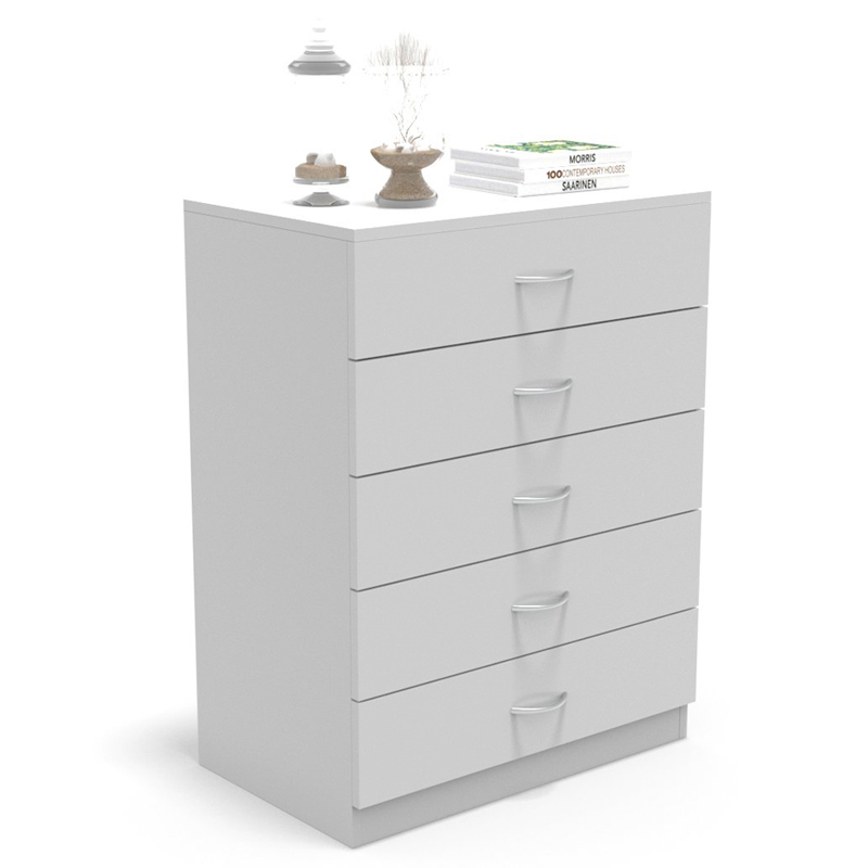 DORMIDAN - Cómoda 5 cajones guías metálicas, habitación Dormitorio, Armario con cajoneras.