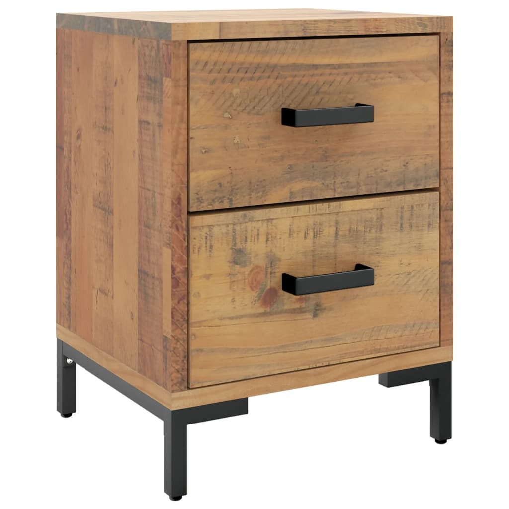 Vidaxl Mesita de Noche Madera Maciza de Pino 36x30x45 Cm Marrón