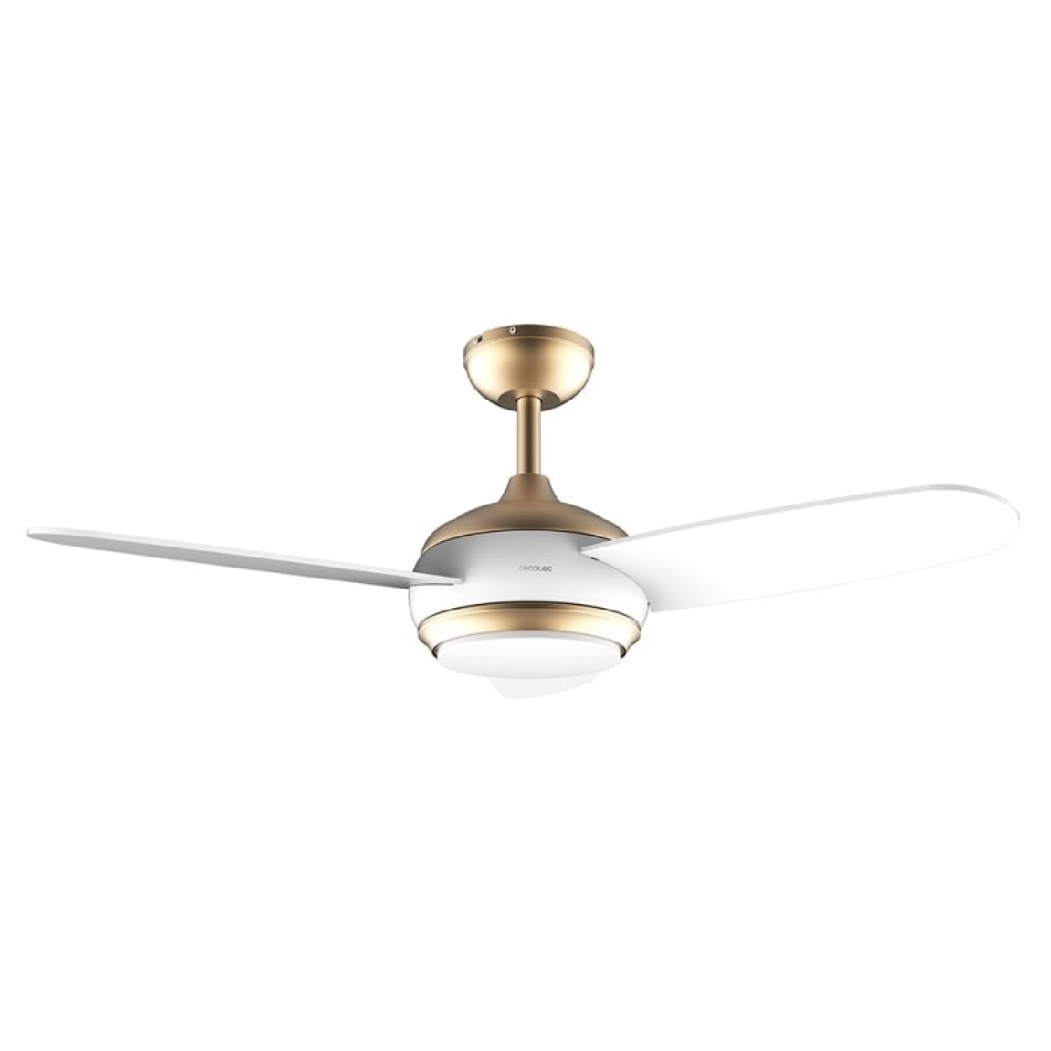 Cecotec Ventilador de Techo con Luz EnergySilence Aero 4265 GoldWhite. 65 W, Diámetro 42” con luz LED de 18W, Mando a distancia