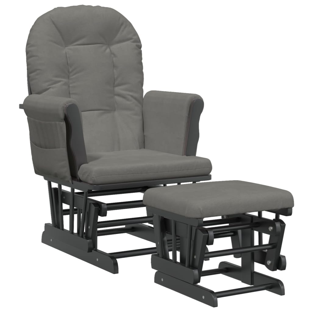 vidaXL Sillón de Lactancia con Taburete Silla Mecedora Asiento Salón Tela