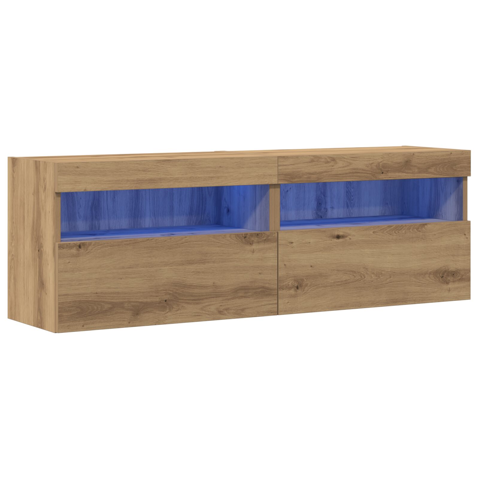 Gabinetes de TV vidaXL con luces LED 2 pcs Roble artesanal 60x30x40 cm