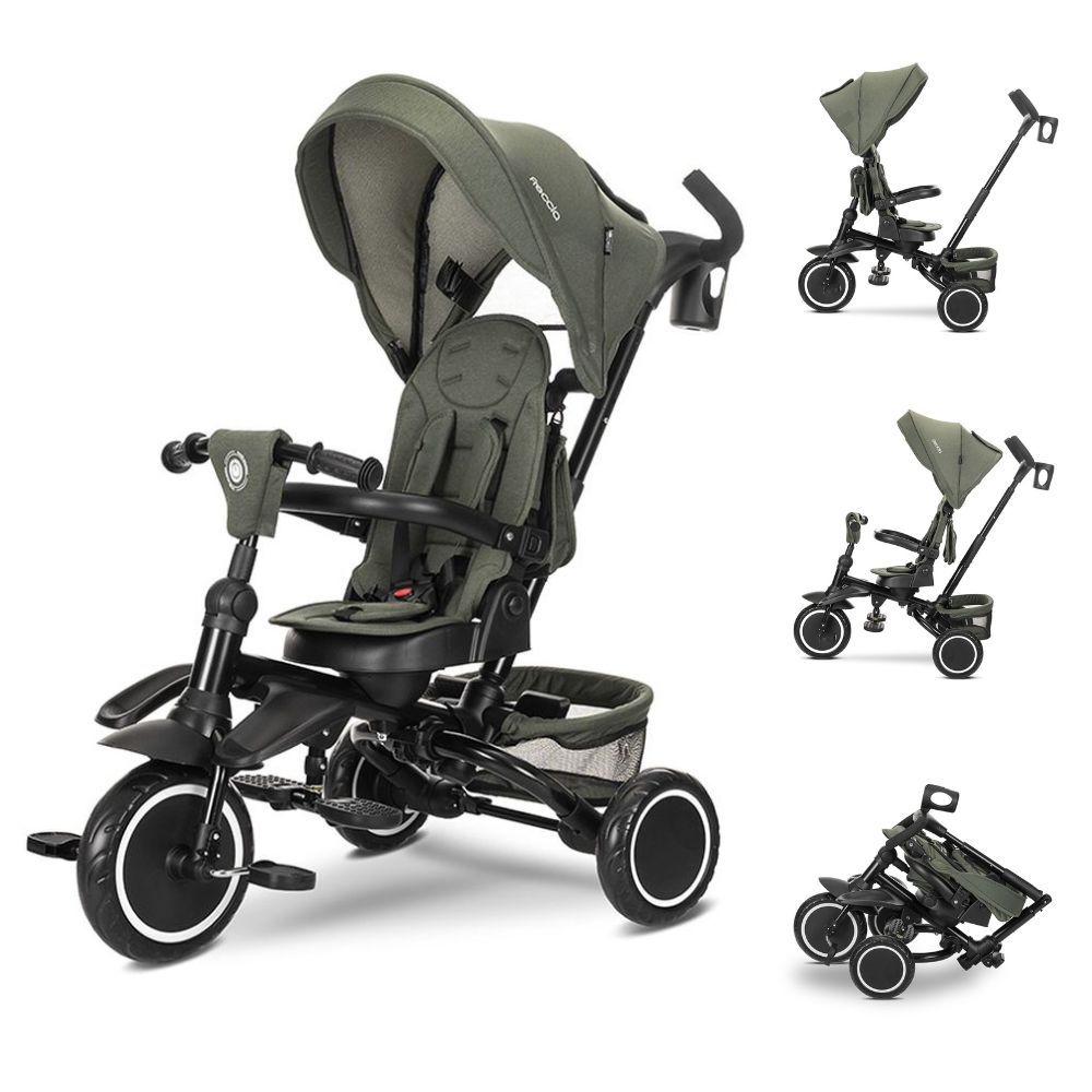 LORELLI Triciclo de plegado compacto FRECCIA con asiento giratorio 360° hasta 25 kg de Lorelli