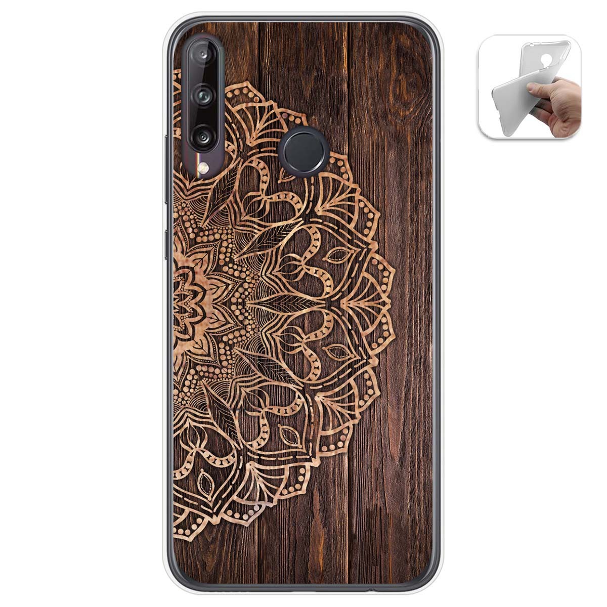 Tumundosmartphone Funda Gel Tpu para Huawei P40 Lite E diseño Madera 06 Dibujos