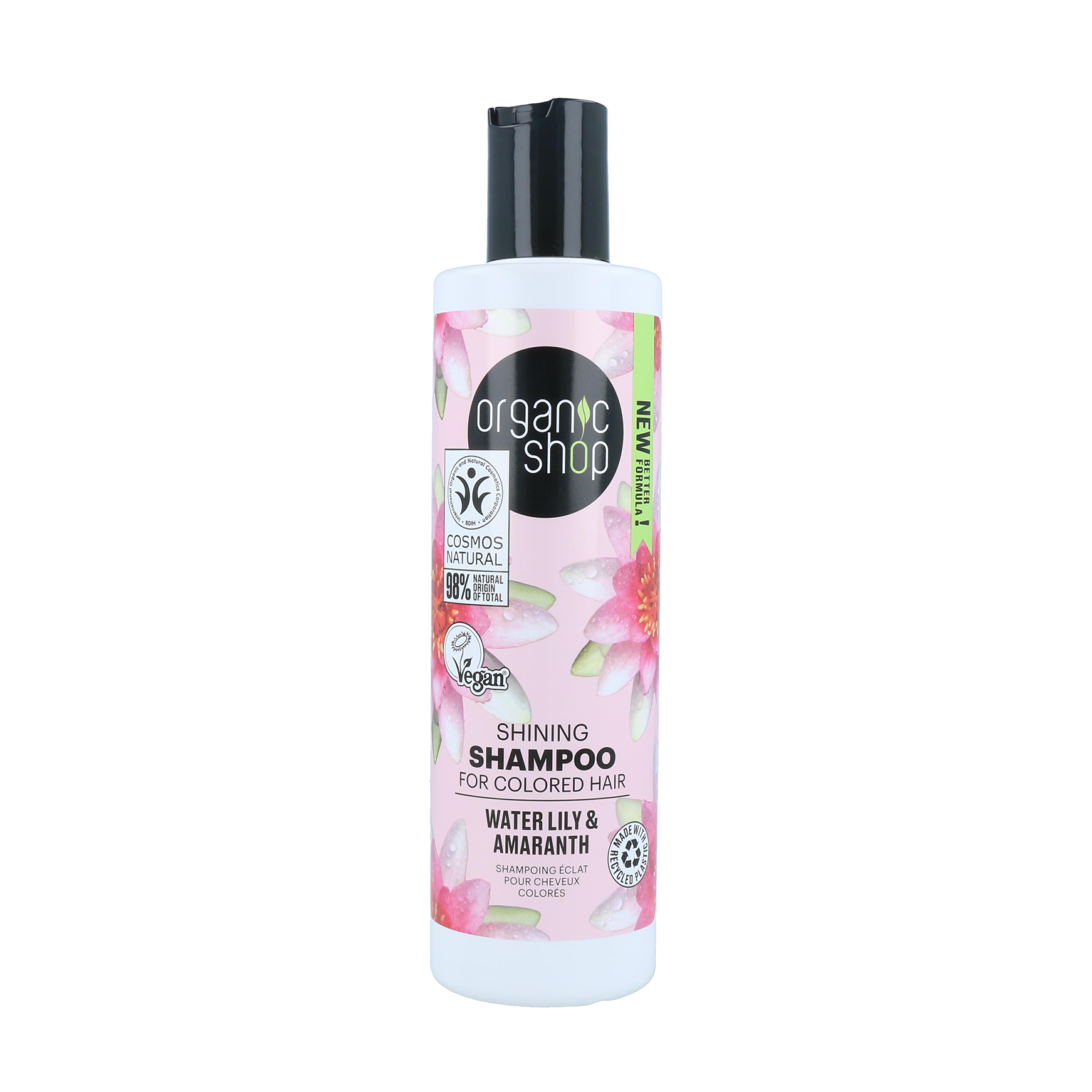 Champú cabellos teñidos Lirio de agua y amaranto 280 ml Organic Shop