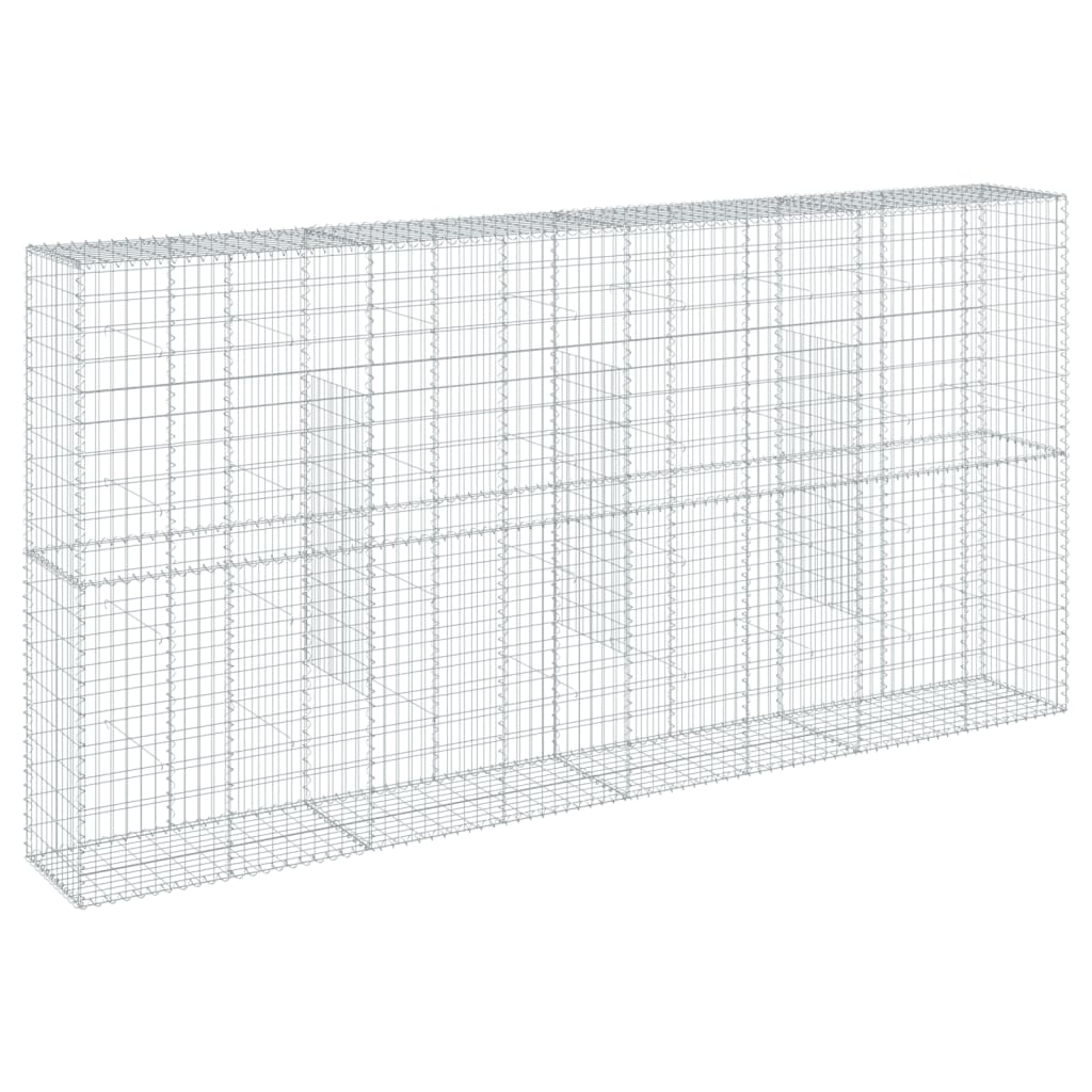 vidaXL Cesta de gaviones con cubierta hierro galvanizado 400x50x200 cm
