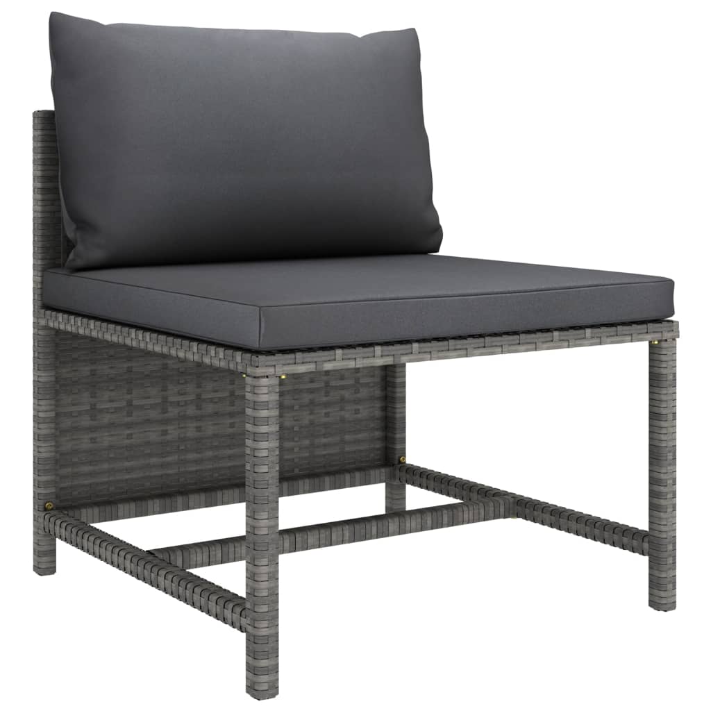 Vidaxl Juego de Sofás de Jardín 3 Piezas Ratán Sintético Gris y Negro