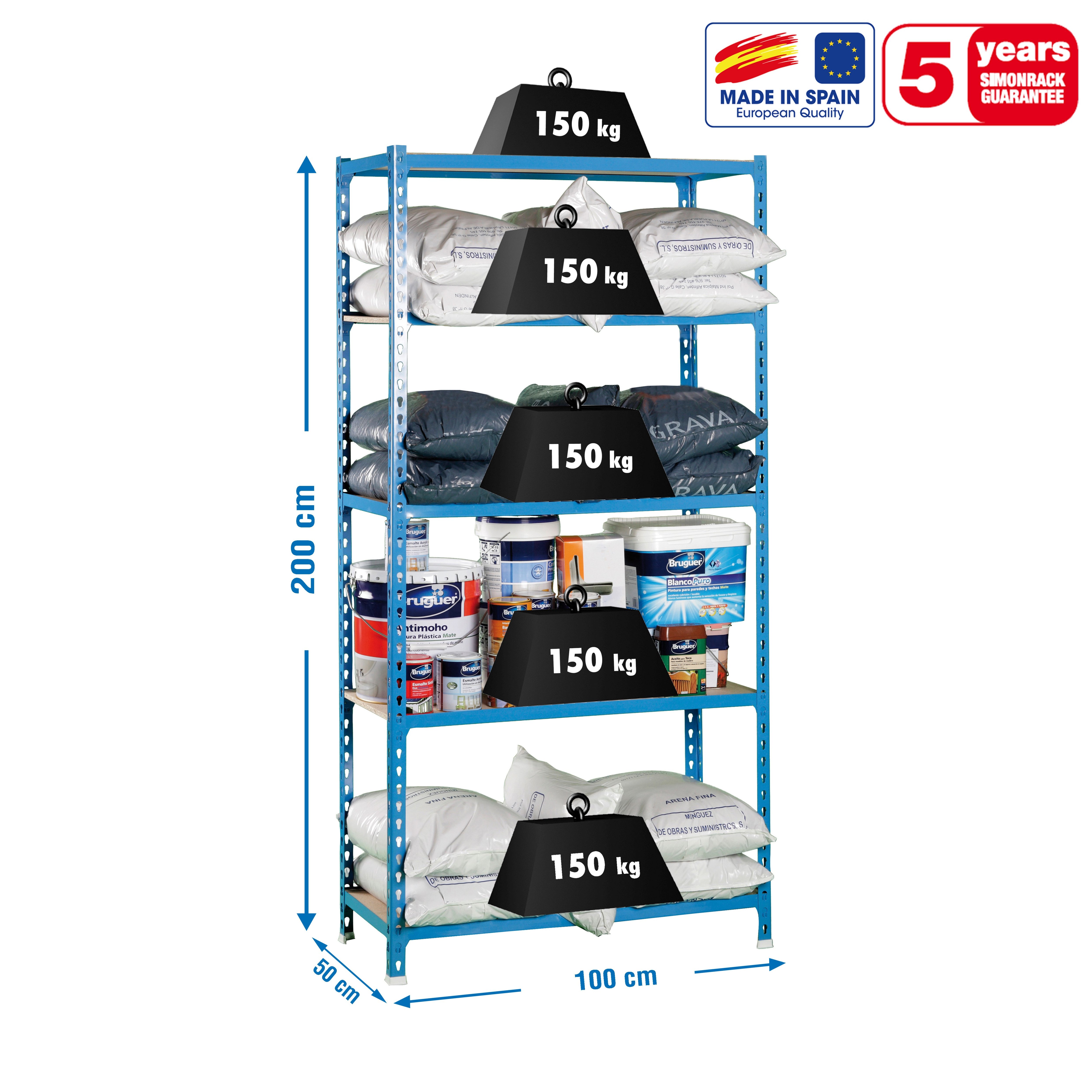 Estantería SIMONRACK SIMONRACK SimonrackMaderclick plus 5/500 azul/madera
