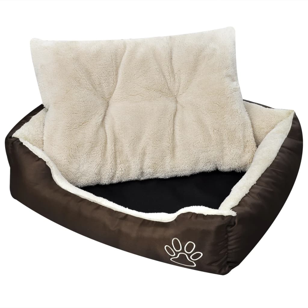 vidaXL Cama con Respaldo para Perros y Mascotas y de Tamaño XXL Color de cojín Marrón,  Beige, y mas