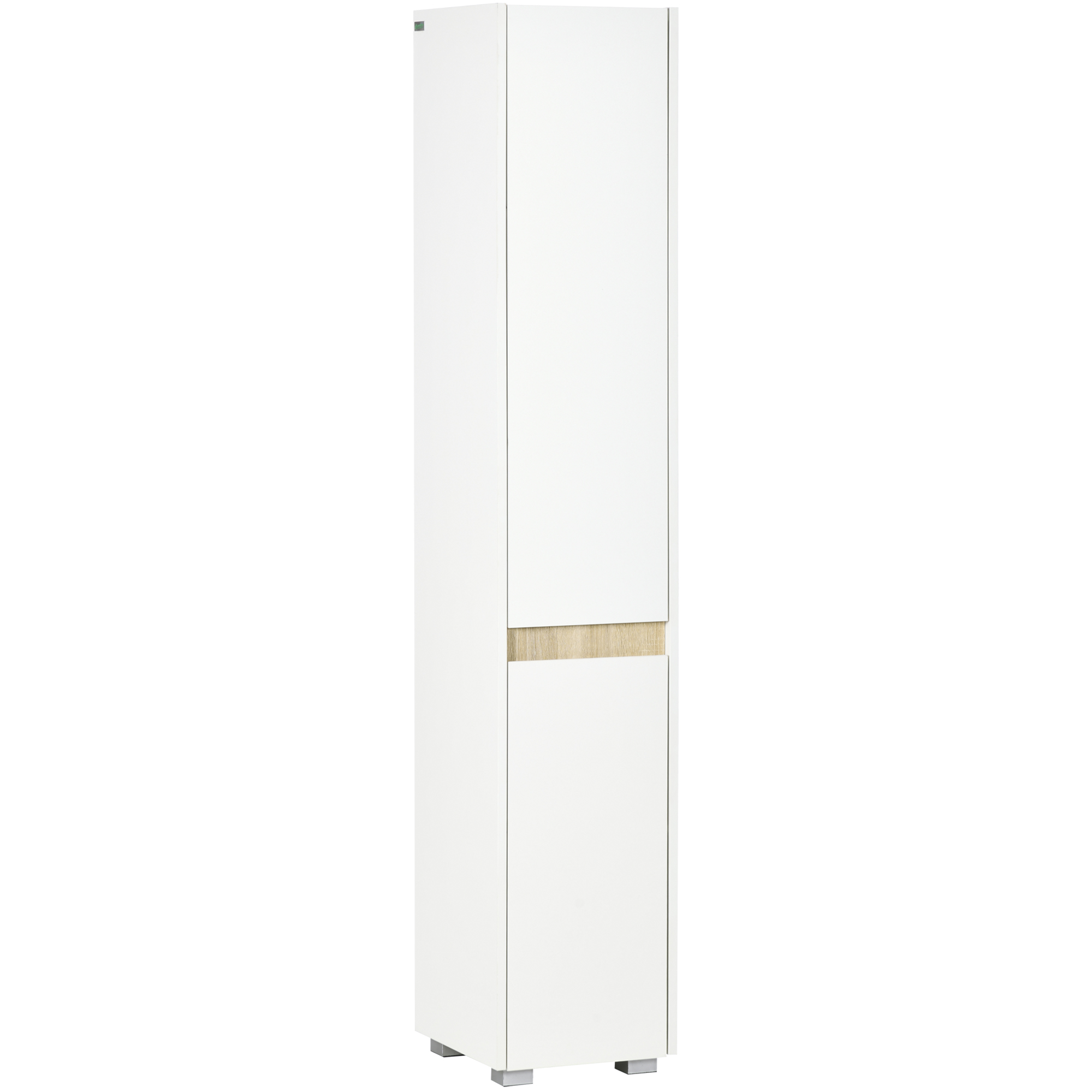 kleankin Armario Alto de Baño Columna Auxiliar de Baño de 5 Niveles con Estantes Ajustables Armario Multiusos para Ducha Aseo Dormitorio 30x33x165 cm Blanco