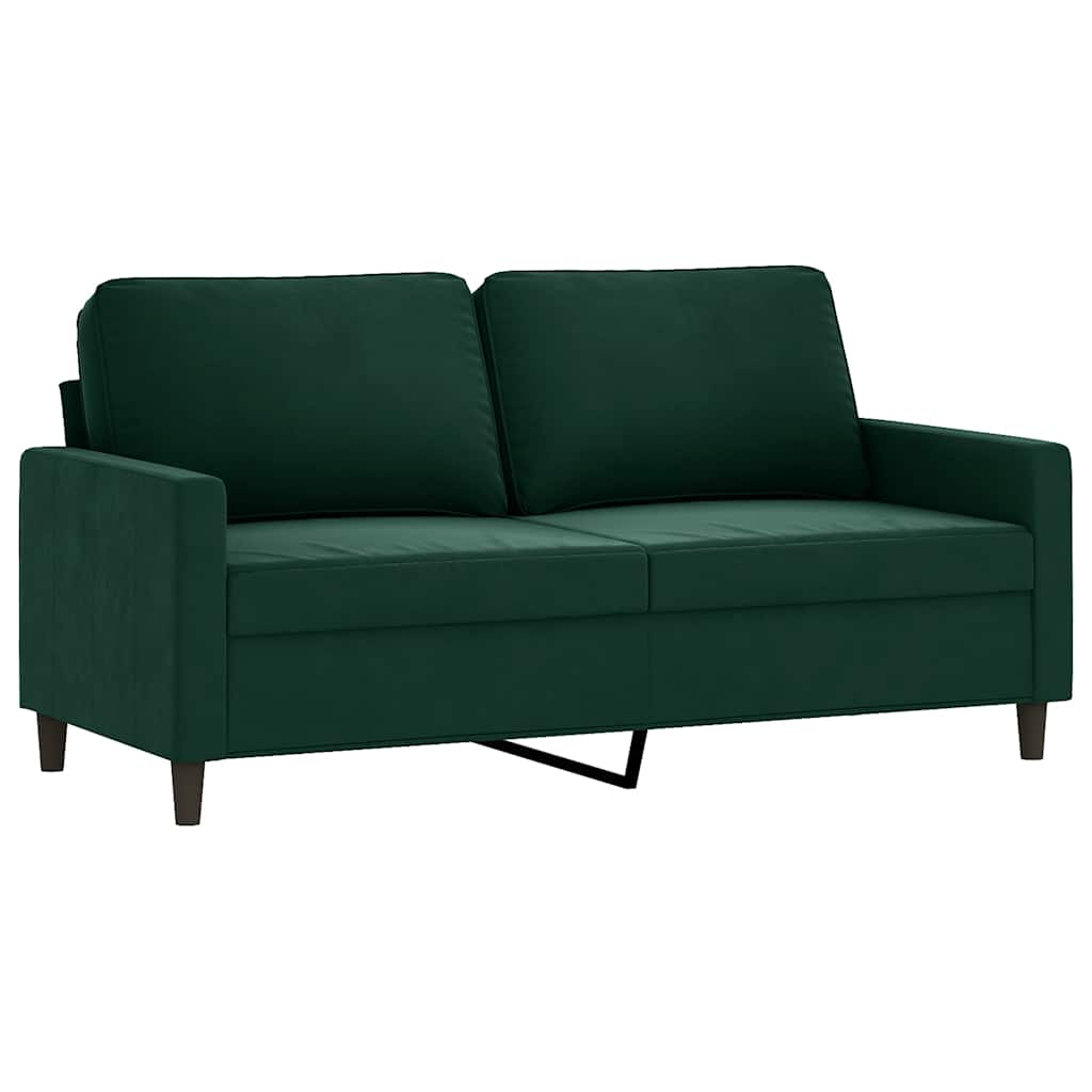 vidaXL Sofá de 2 plazas de terciopelo verde oscuro 140 cm