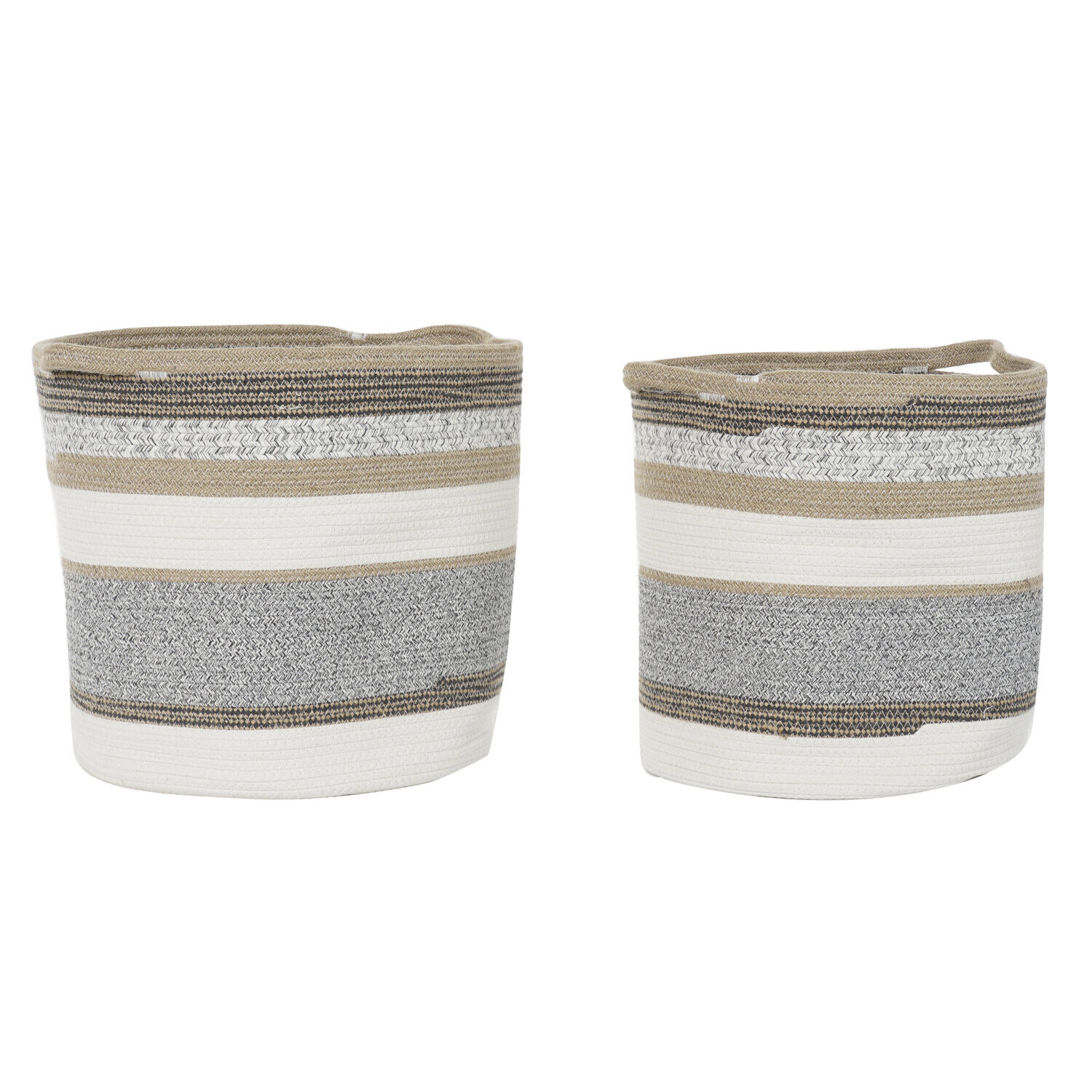 Cesta set 2 algodon yute 40x40x40 gris , La mejor decoración para tu hogar.