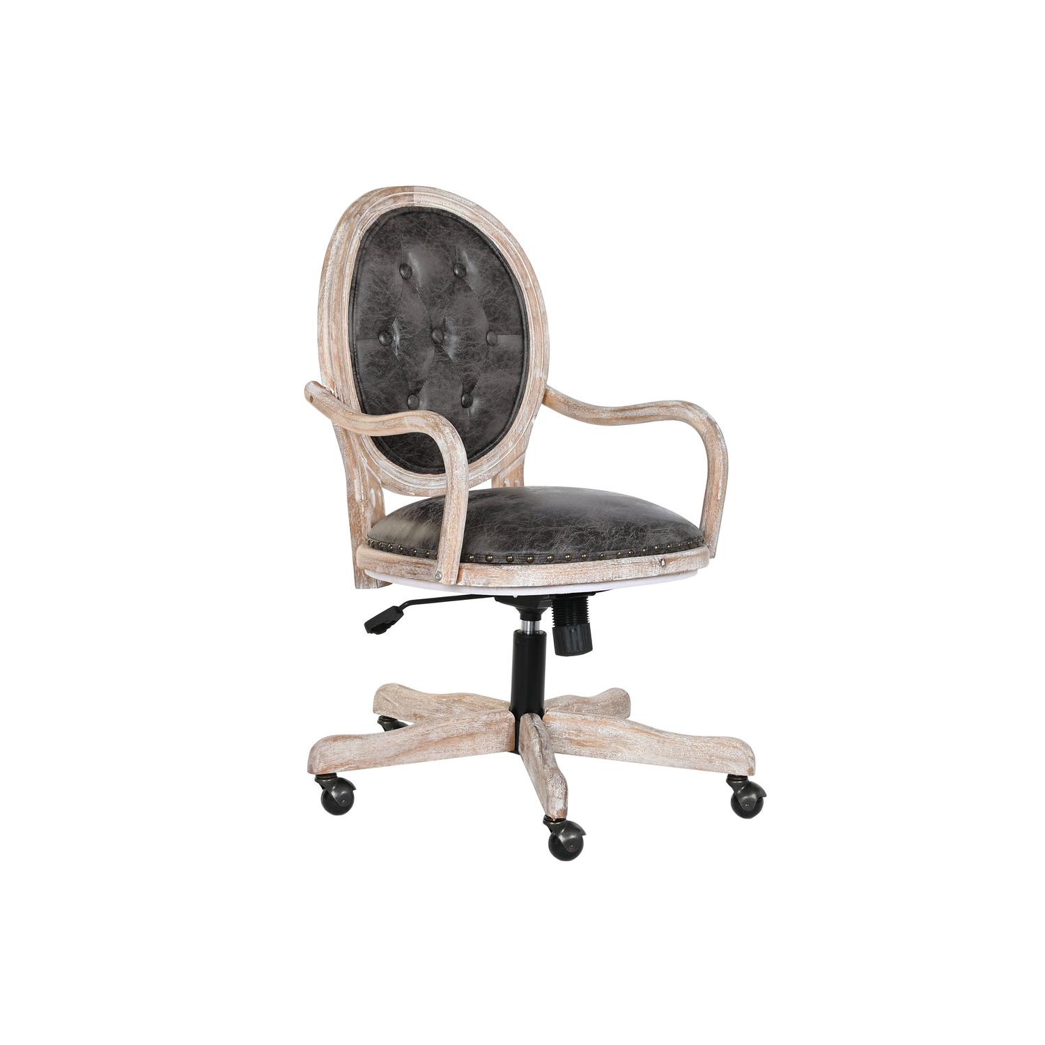 SILLA ABETO PU 52X50X88 98 RUEDAS MARRON OSCURO FIJALO MB203408