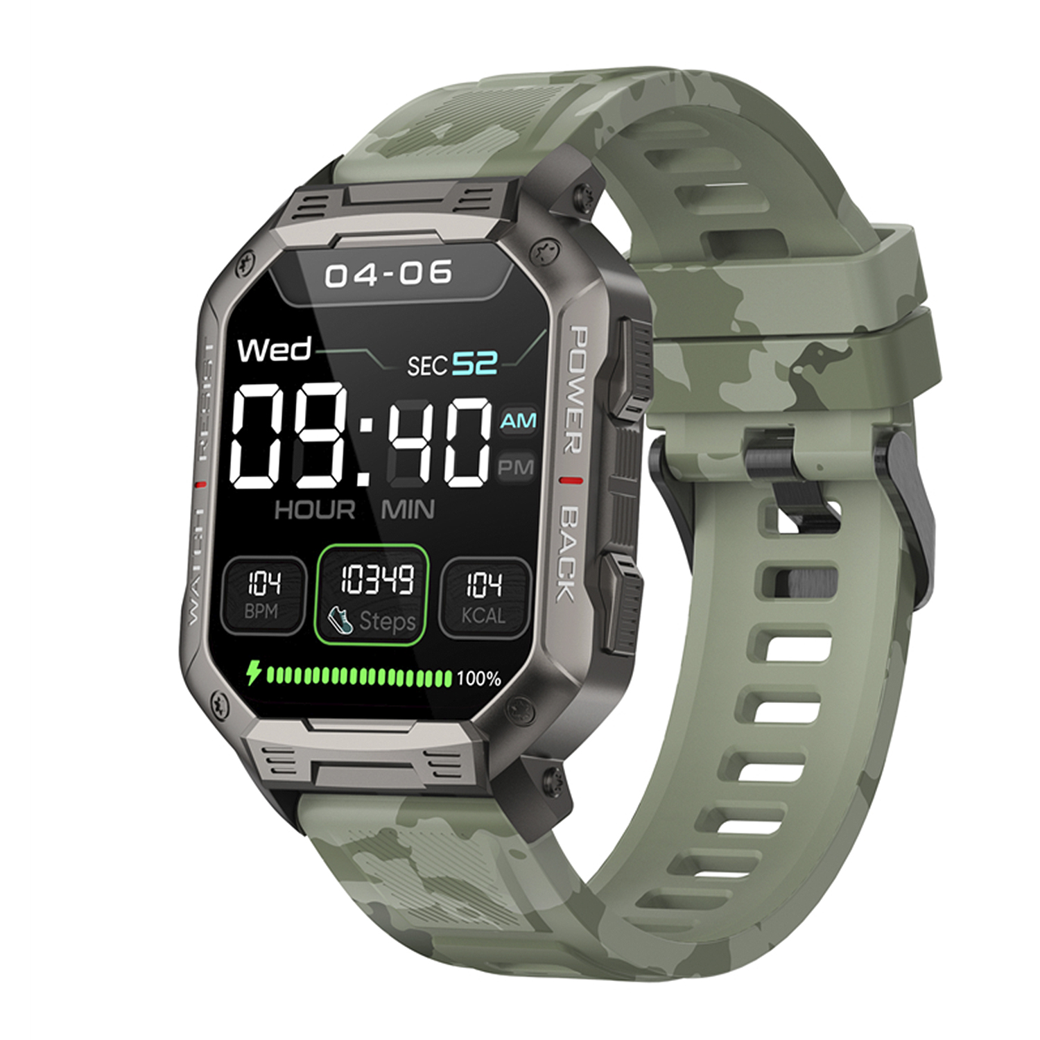 DAM. Smartwatch NX3 outdoor con modos deportivos, medición cardiaco, de tensión y de O2. Batería de 410 mAh. 5x1,3x4,2cm