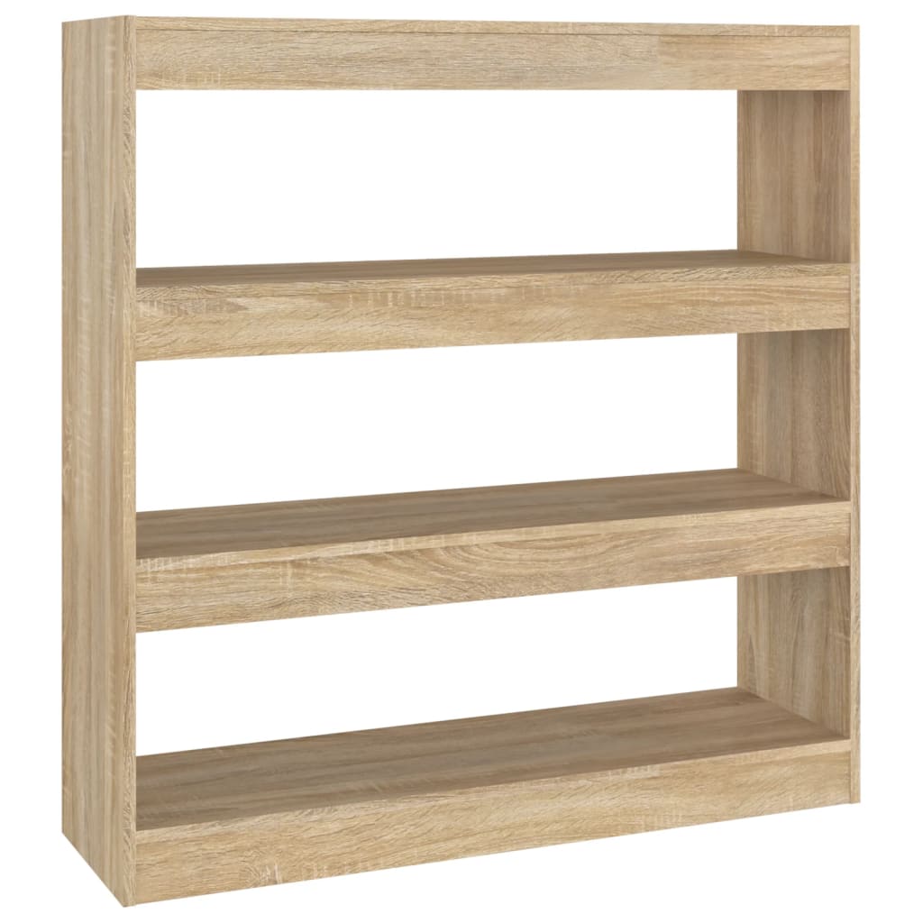 vidaXL Estantería/divisor espacios 100x30x103 cm Blanco, Negro, Roble Sonoma Mueble Almacenaje Estantería para Oficina, Estudio, Dormitorio Estantería/Librería/ mueble de Almacenamiento