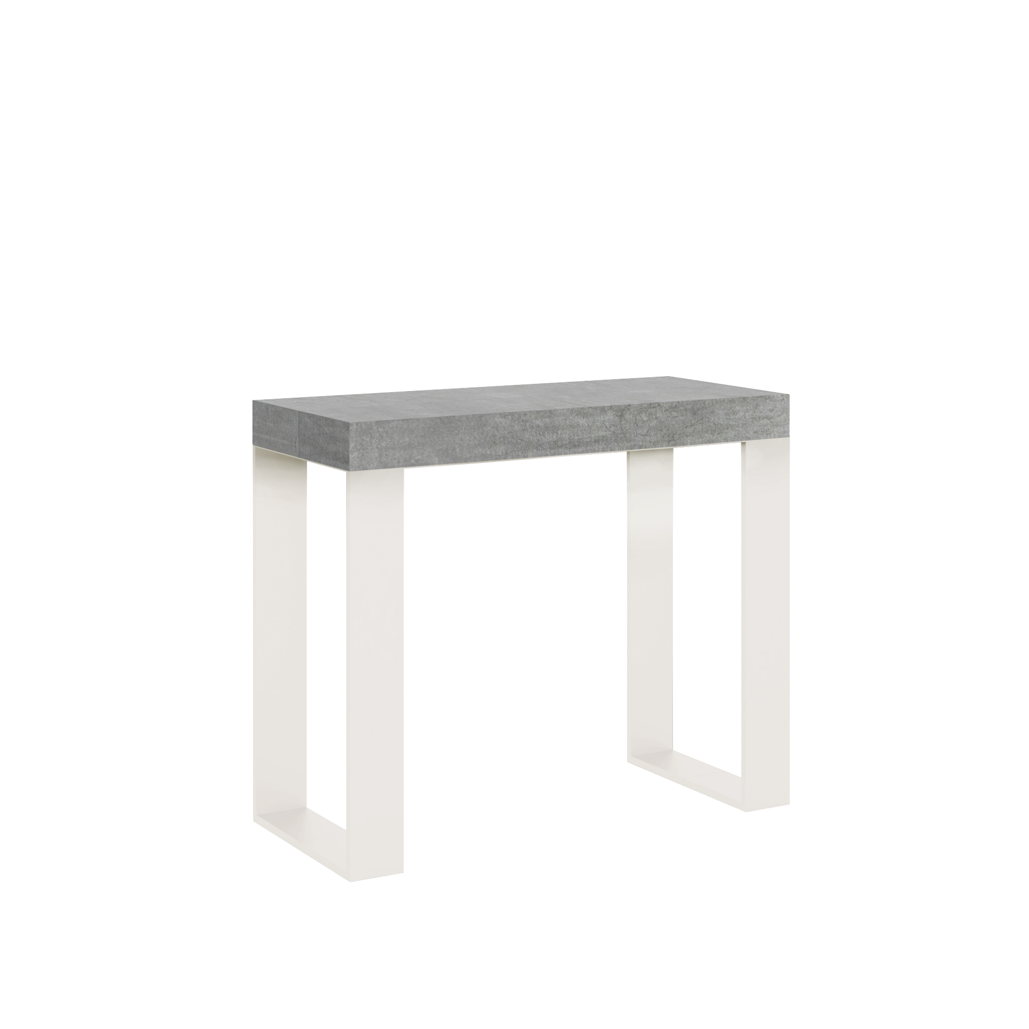 Consola extensible 90x40/196 cm Tecno Small Estructura de cemento Blanco - Itamoby