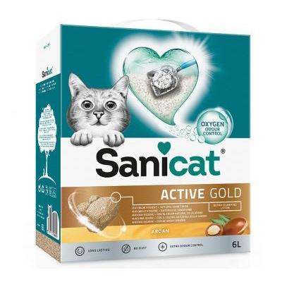 Arena Aglomerante Sanicat Active Gold para Gatos